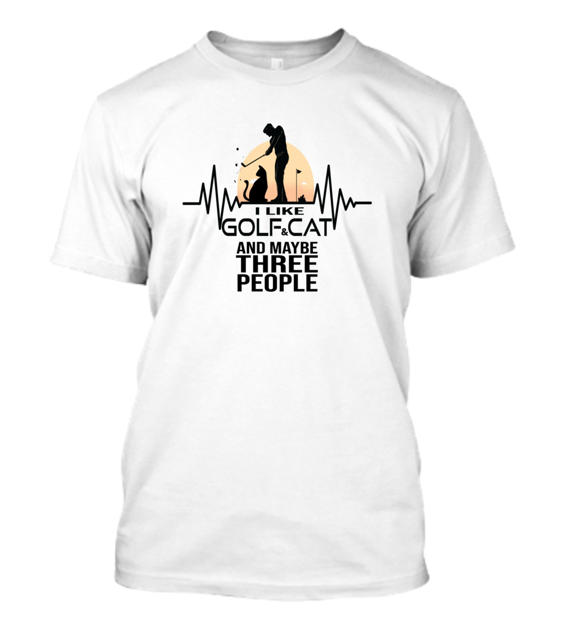I Like Golf Cat And Maybe Three People Vint Pulse T-Shirt