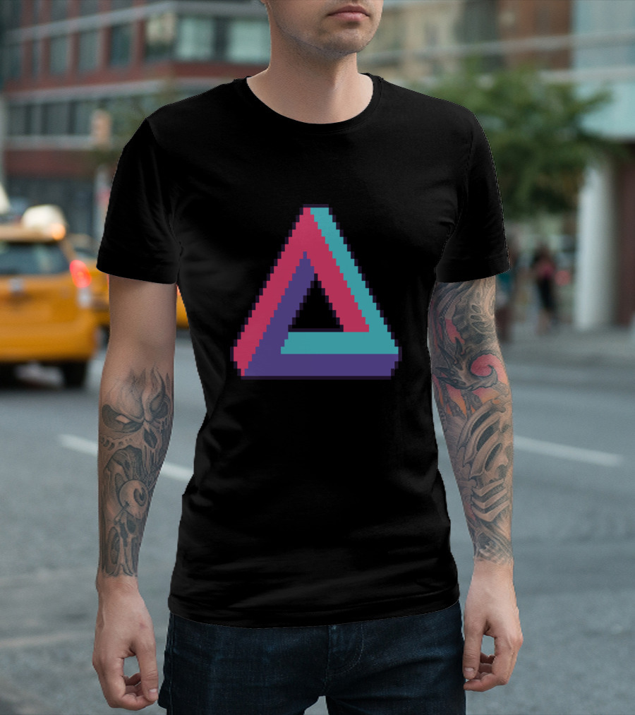 Infinite Triangle Pixel Art Retro Colors T-Shirt