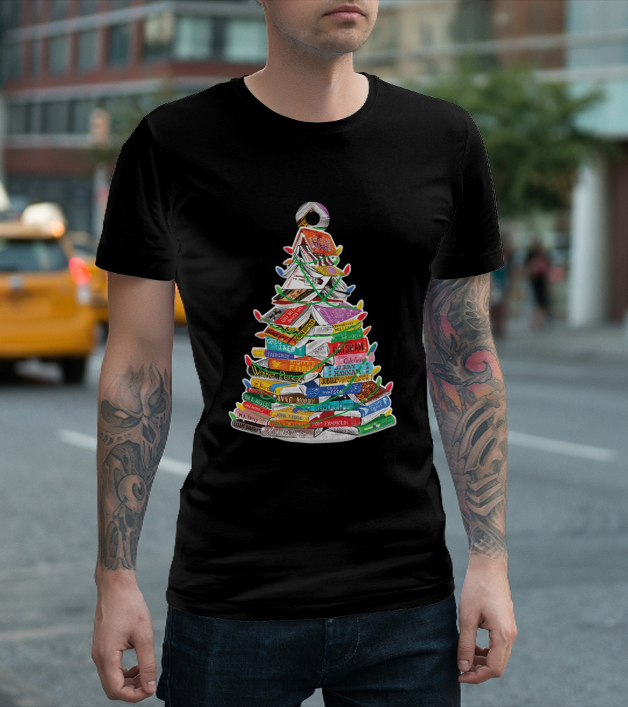 Life Without Horses And Dogs I Don Think Book Tree with Garland of Titles and Authors T-Shirt