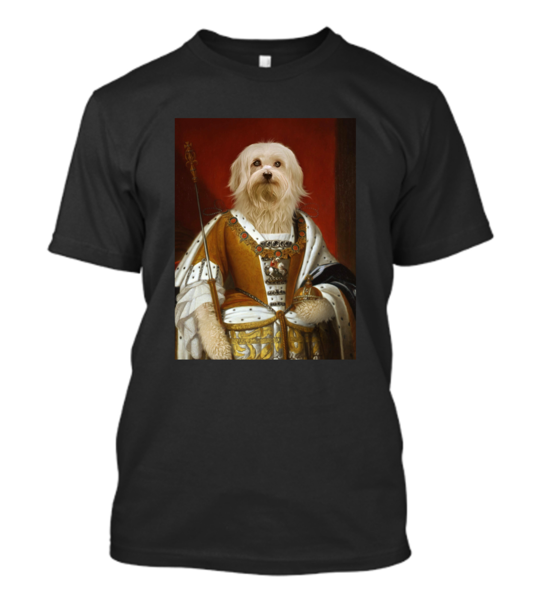 Maltese Christmas Royal Dog Portrait Roy Majestic King T-Shirt