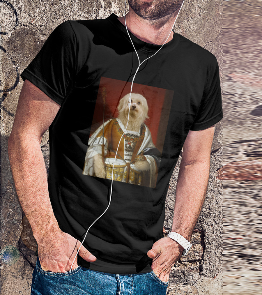 Maltese Christmas Royal Dog Portrait Roy Majestic King T-Shirt