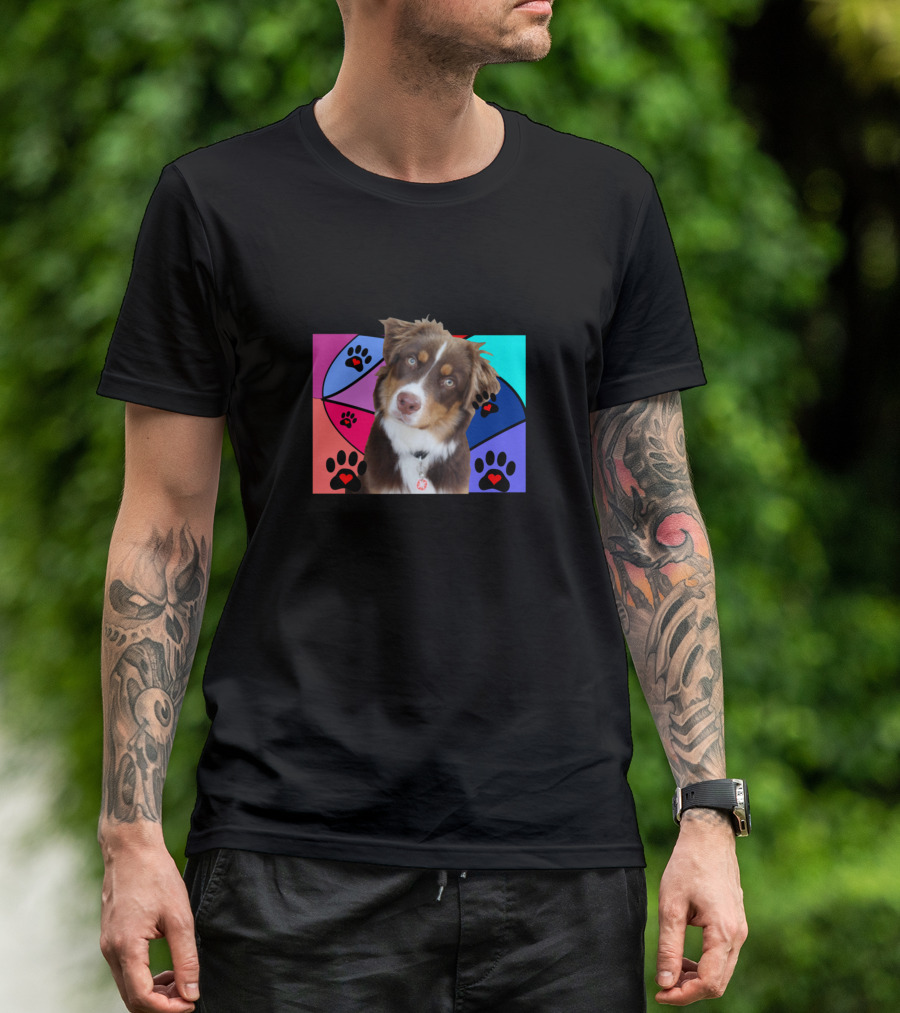 MINIATURE AMERICAN SHEPHERD MOM PUPPY PAW PRINTS T-Shirt