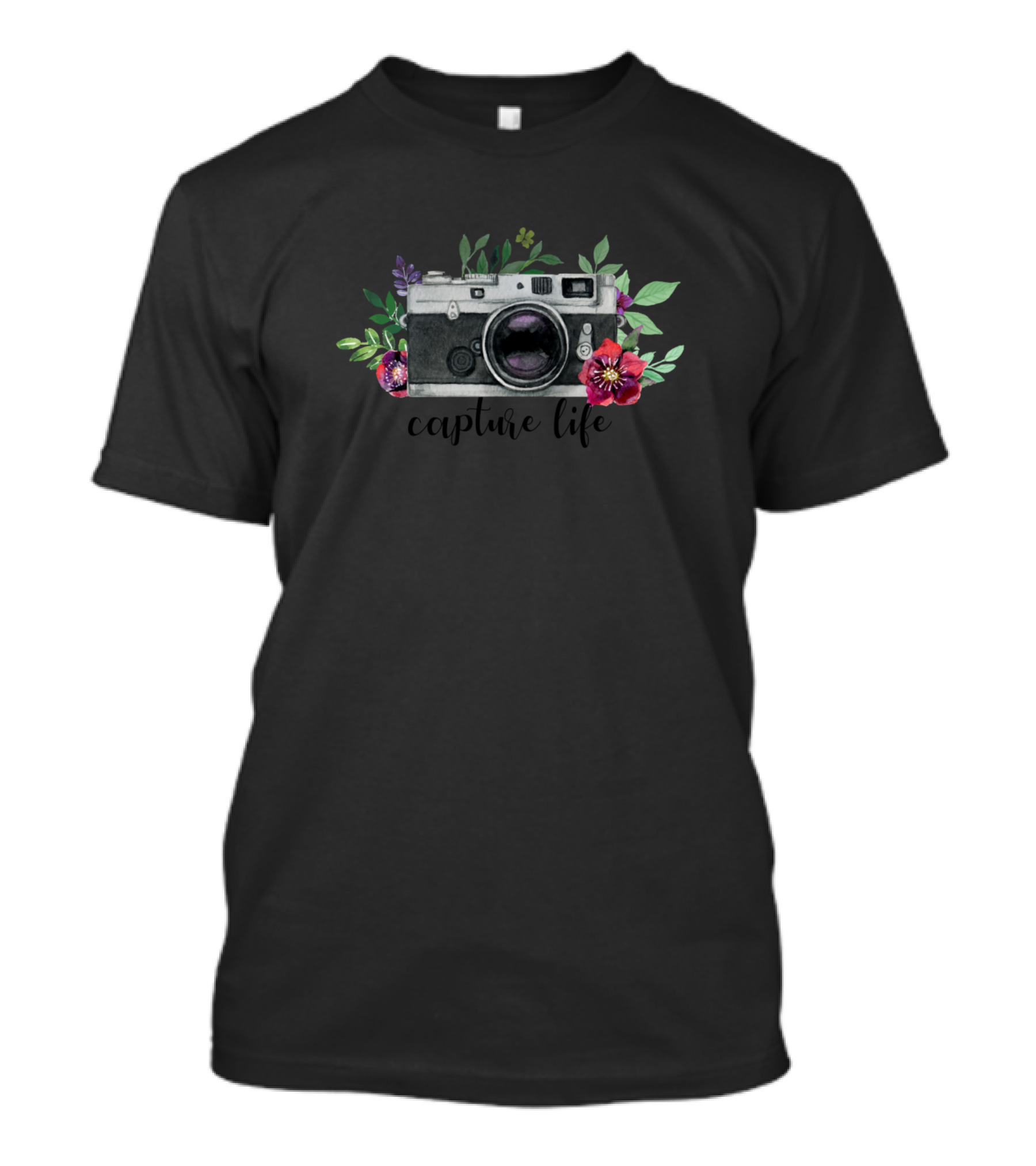 Floral Camera Capture Life Photography Botanical Artistry T-Shirt