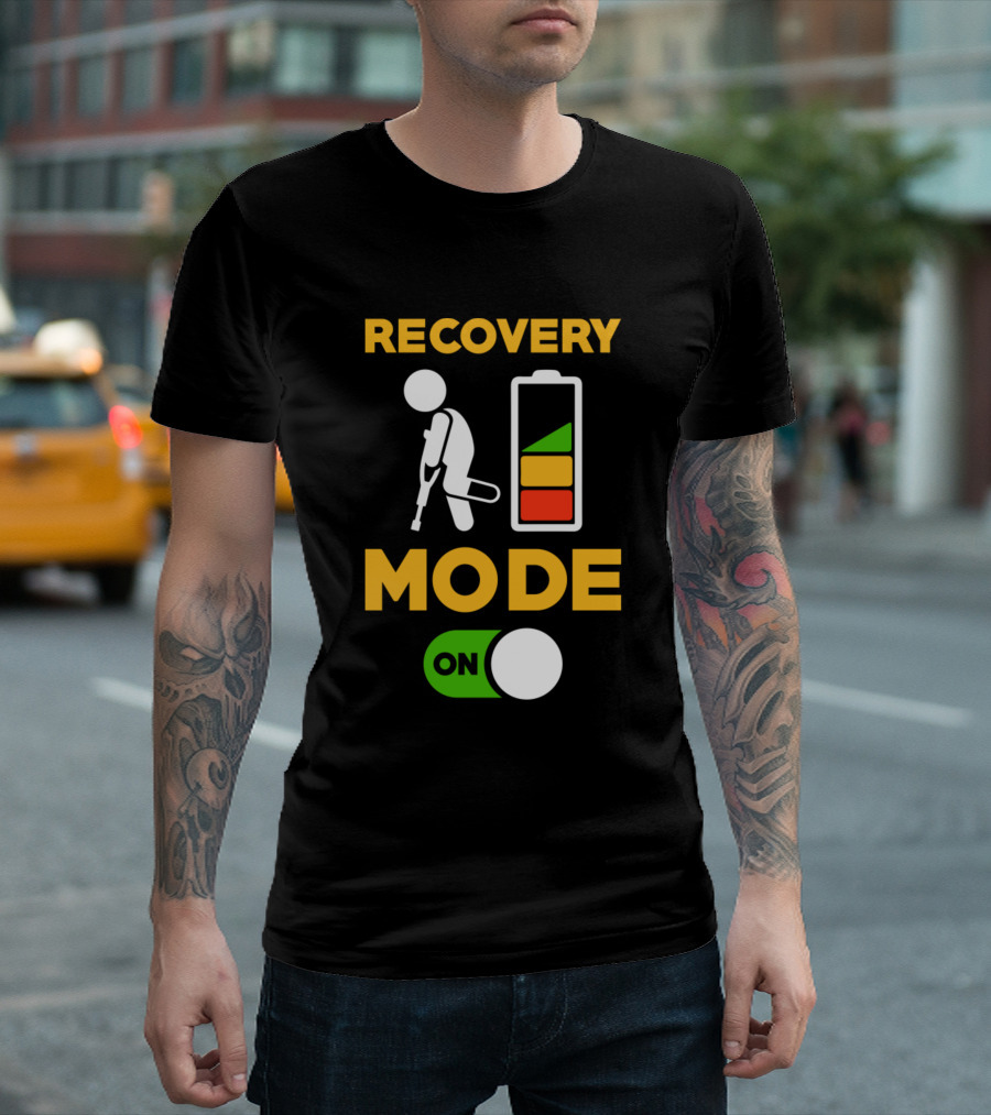 Recovery Mode On With Crutch And Battery Power T-Shirt