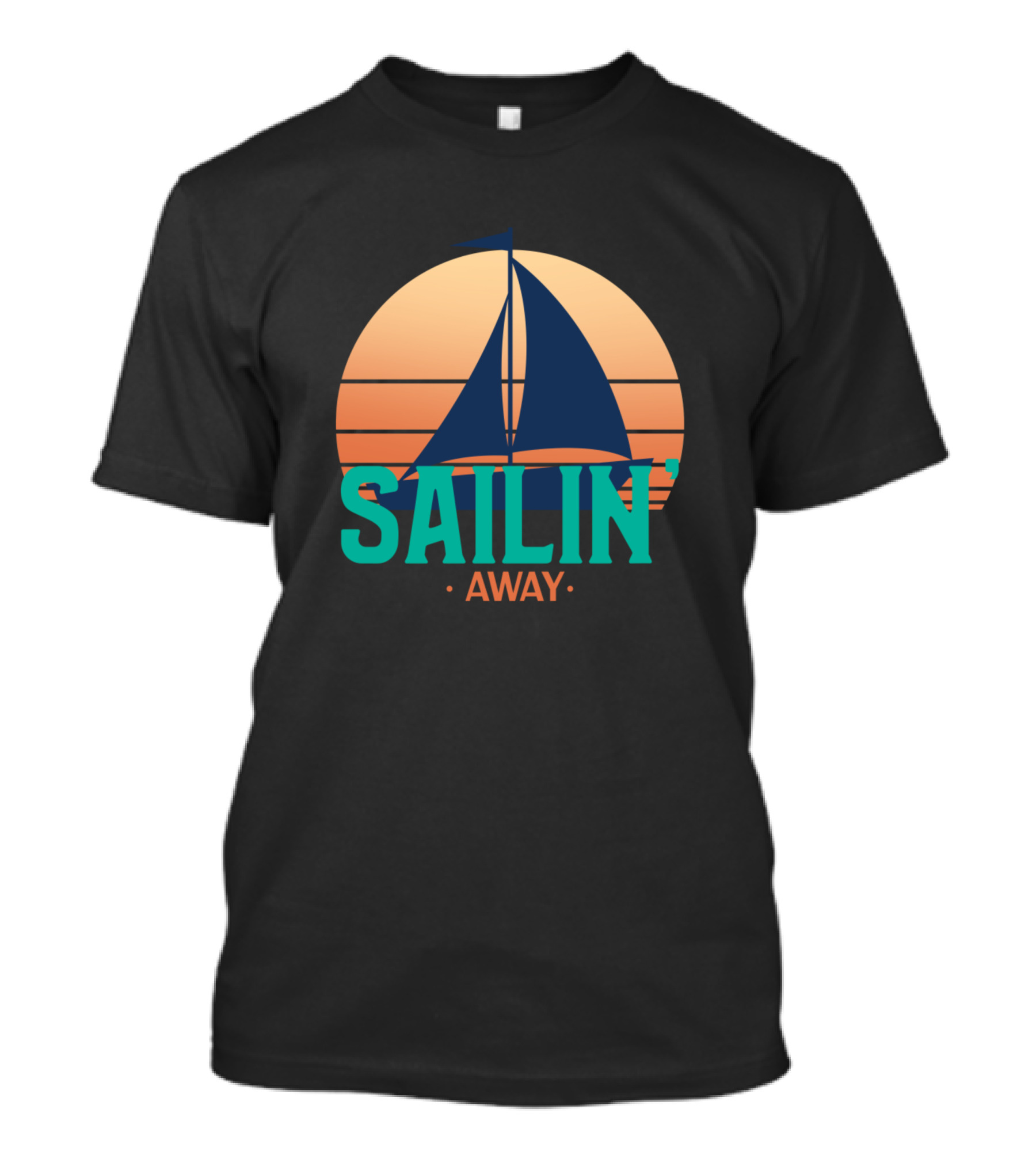 Sailin' Away Retro Sunset Sailboat T-Shirt