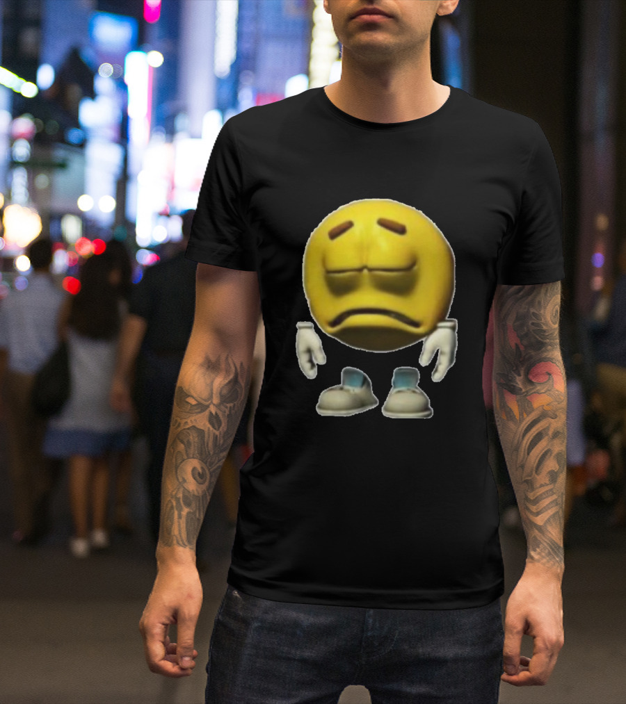 Sad Fellow Emoji Face Character T-Shirt