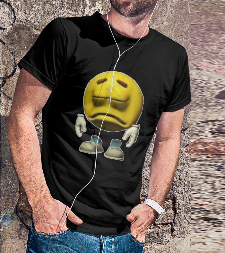 Sad Fellow Emoji Face Character T-Shirt
