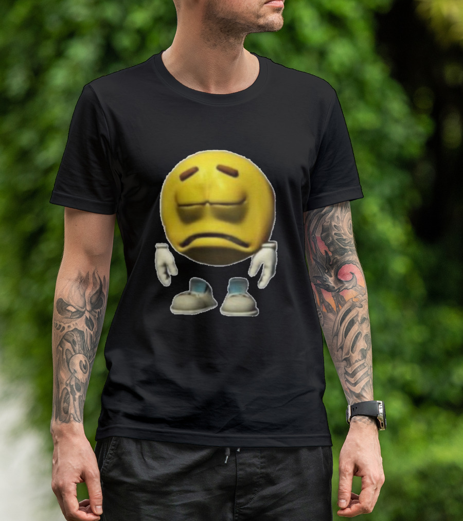 Sad Fellow Emoji Face Character T-Shirt