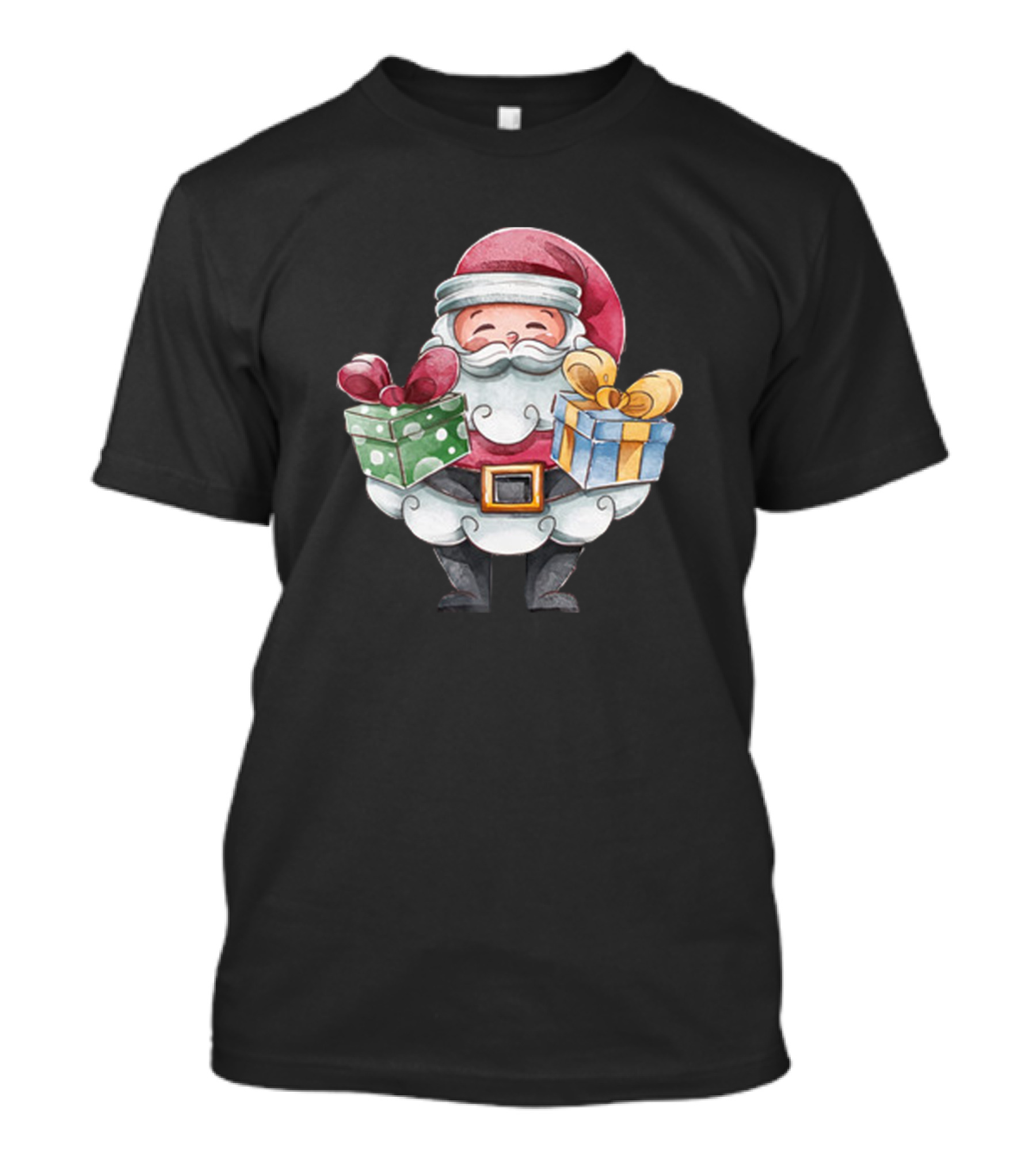 Santa Claus Holding Christmas Gifts T-Shirt