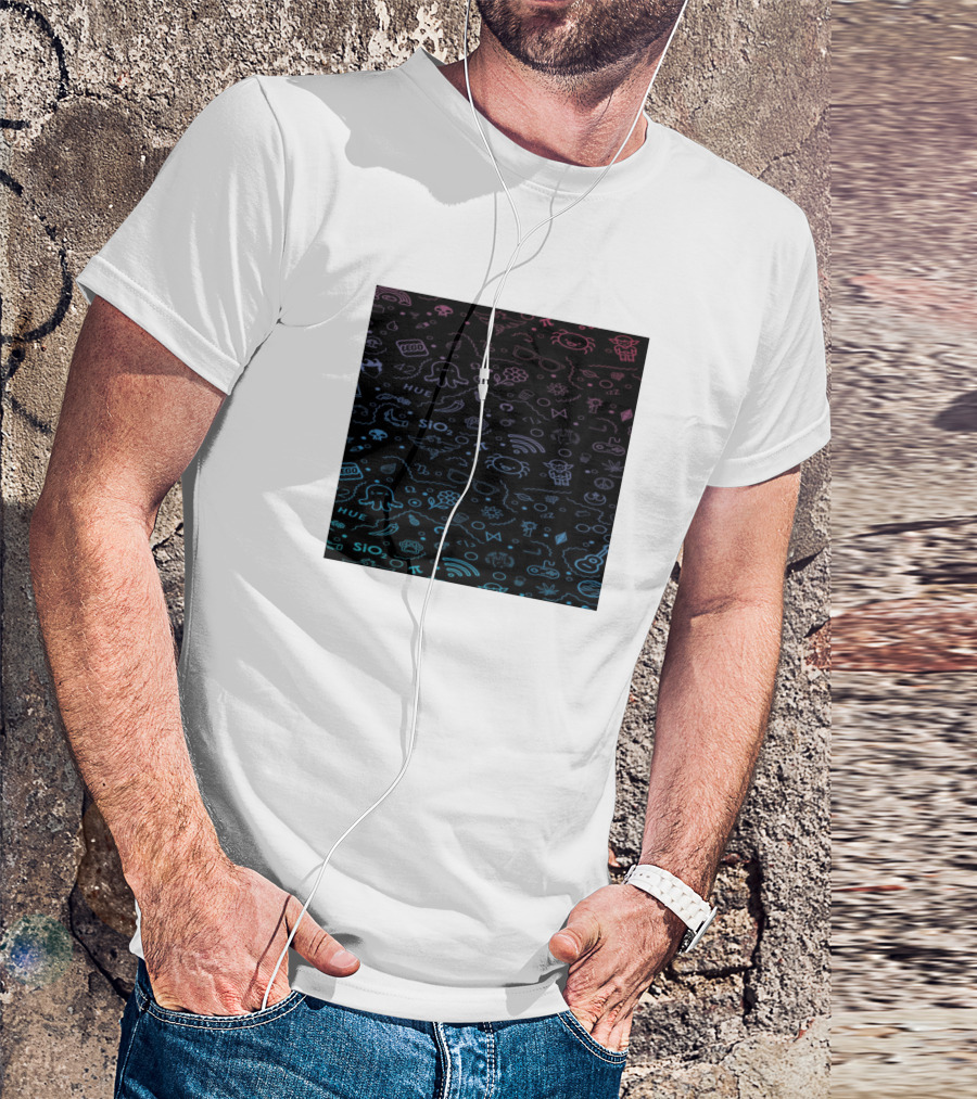 Hue SiO WiFi Icons And Doodles T-Shirt