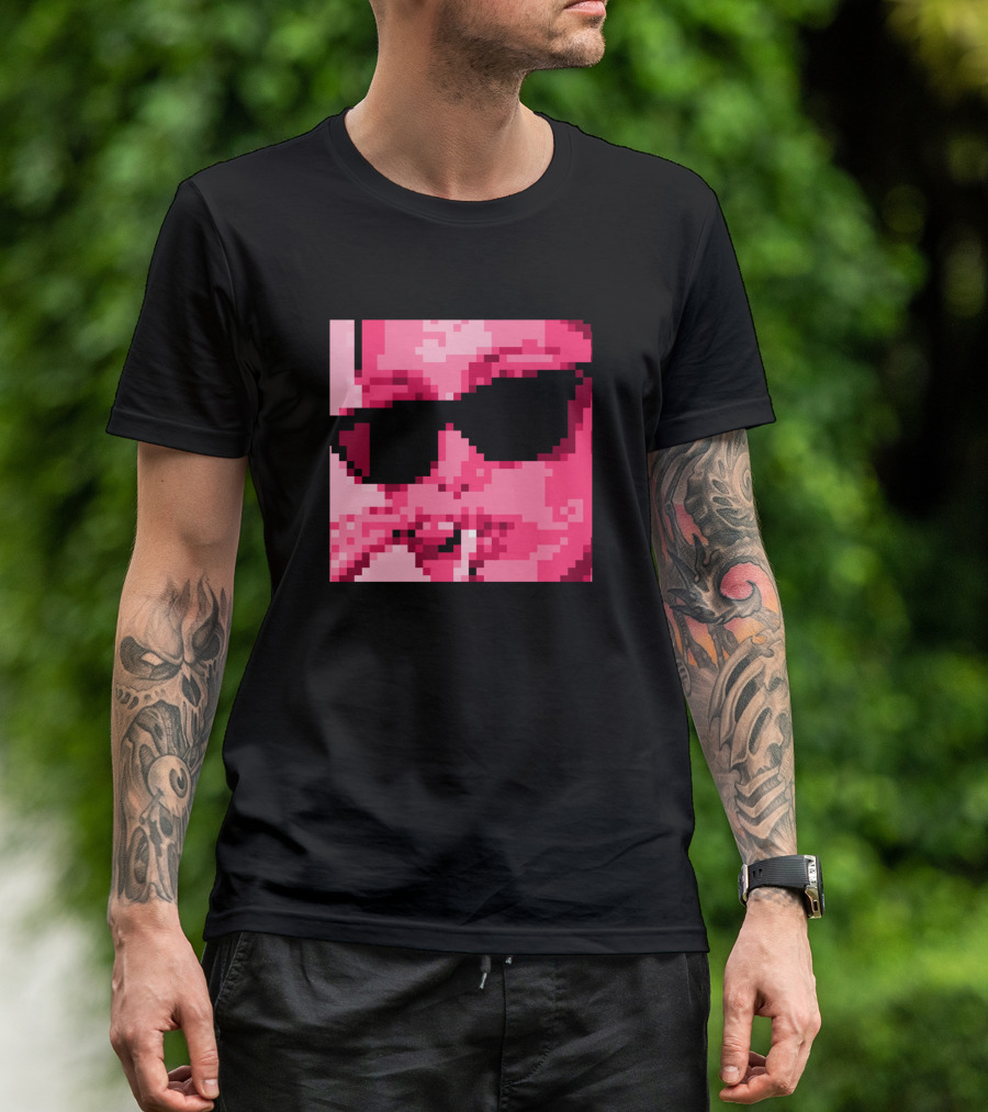 Smoke Pixel Art Sunglasses Retro Pink Aesthetic T-Shirt