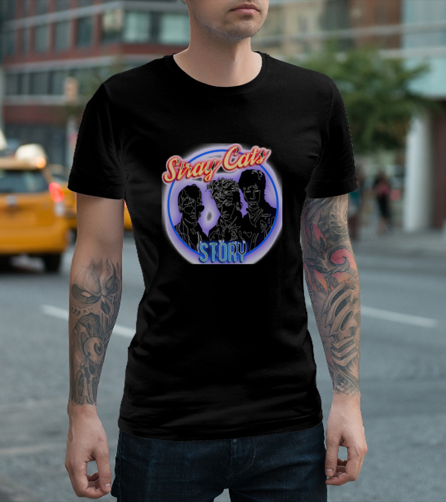 Stray Cats Story Neon Trio T-Shirt