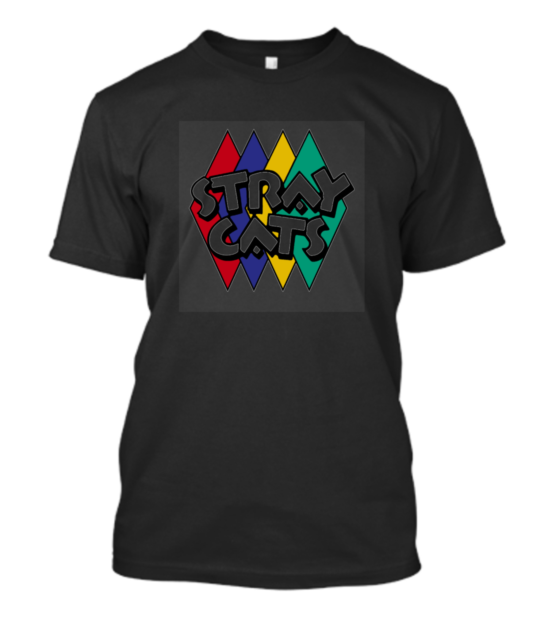 Stray Cats Retro Multicolor Diamonds T-Shirt