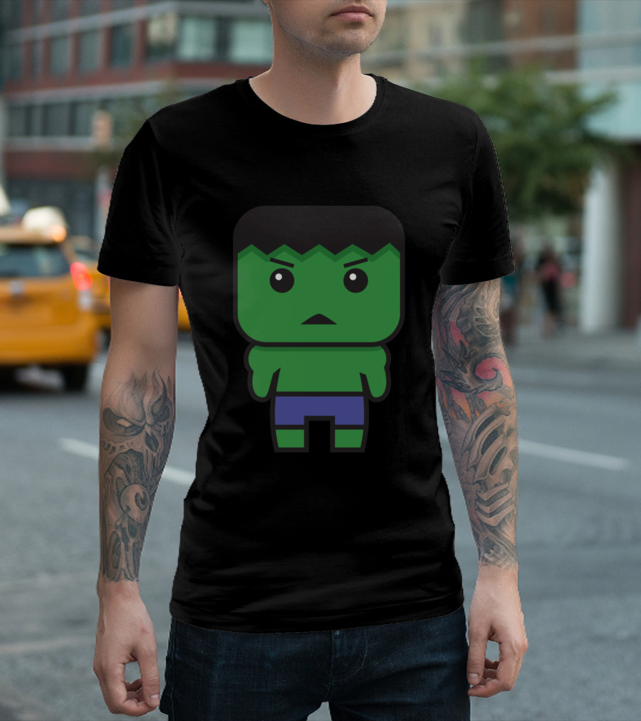 The Incredible Hulk Chibi Style Cartoon Character T-Shirt