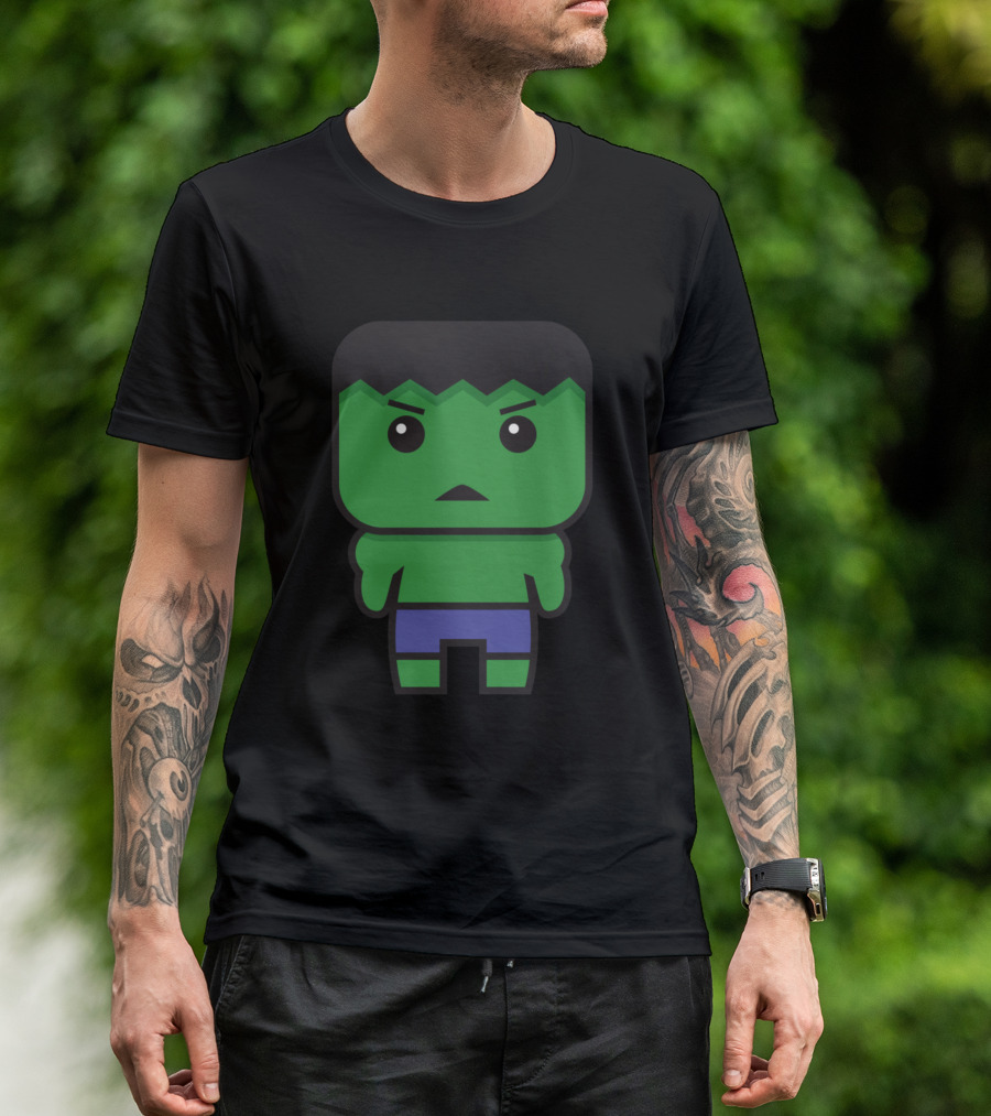The Incredible Hulk Chibi Style Cartoon Character T-Shirt