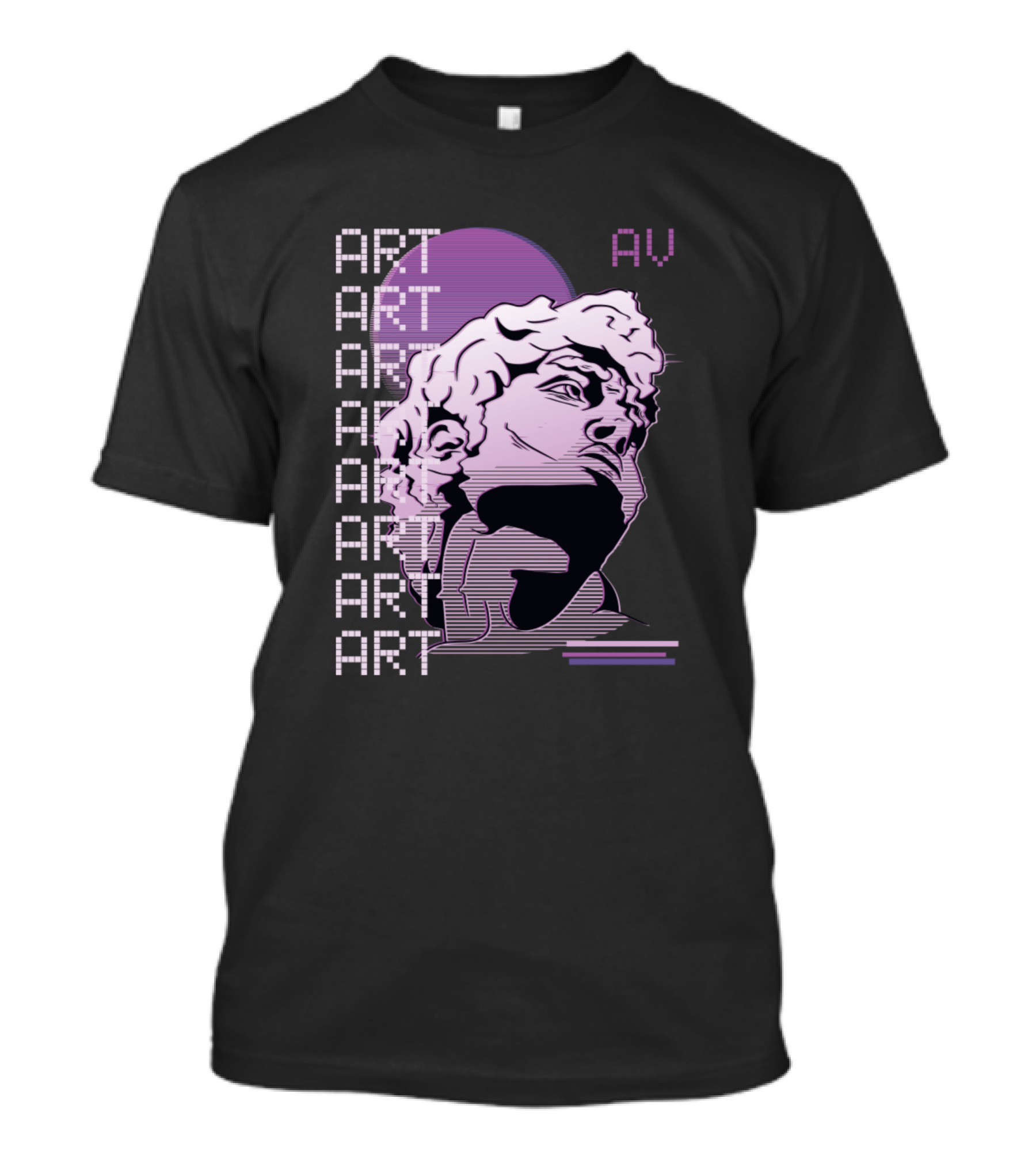 Vaporwave ART AV Pixelated Bust With Futuristic Aesthetic T-Shirt