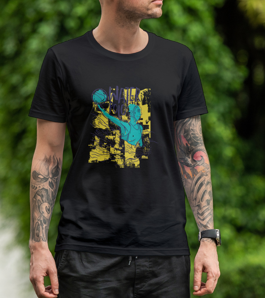 Water Polo Player In Action With Ball In Hand T-Shirt