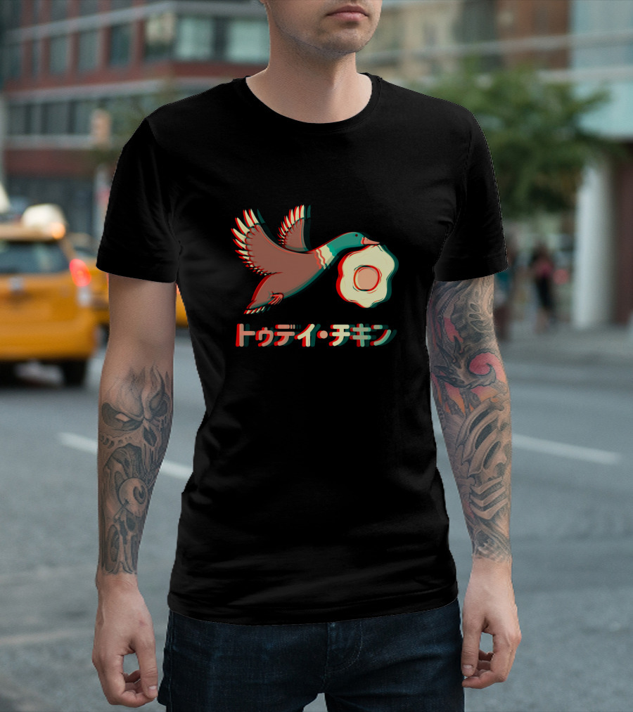 Aesthetic Otaku Manga Style Duck And Fried Egg T-Shirt