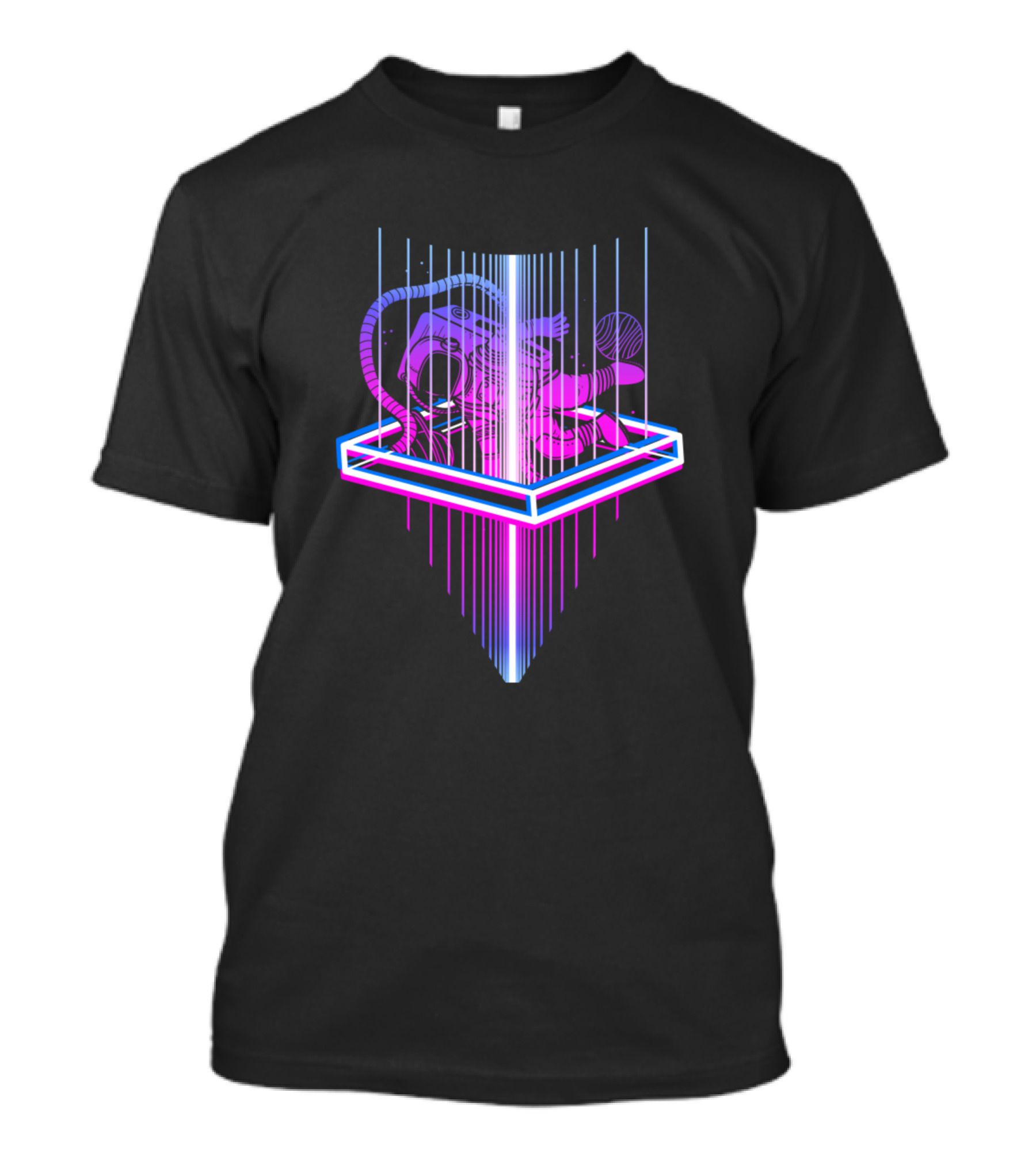 Astronaut In Neon Synthwave Spacewave Aesthetic T-Shirt