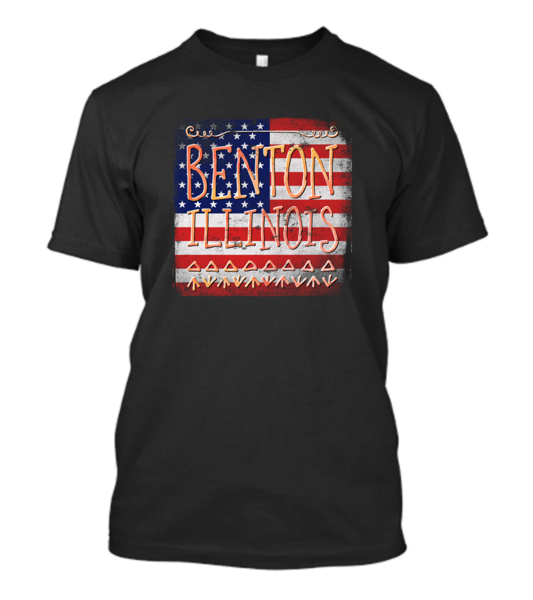 Benton Illinois American Flag T-Shirt