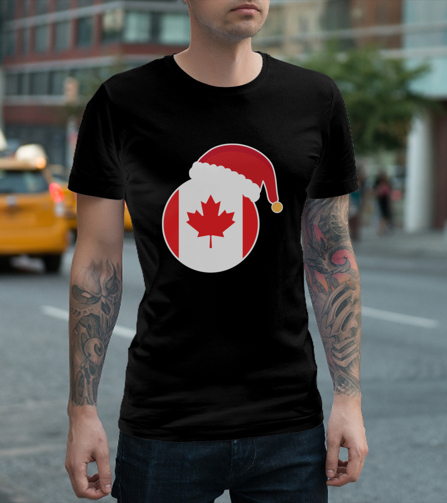 Canada Flag Christmas Santa Hat T-Shirt