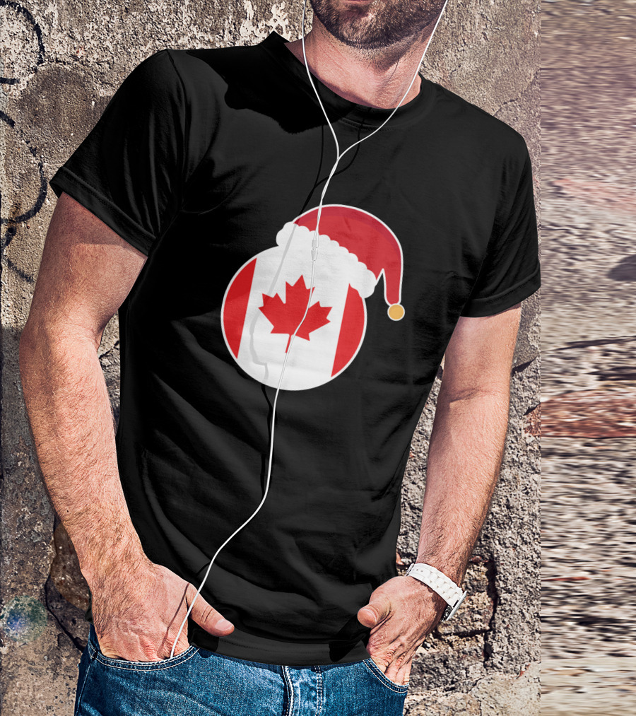 Canada Flag Christmas Santa Hat T-Shirt