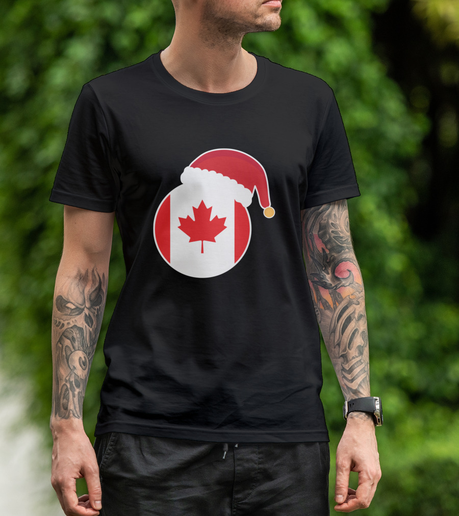 Canada Flag Christmas Santa Hat T-Shirt