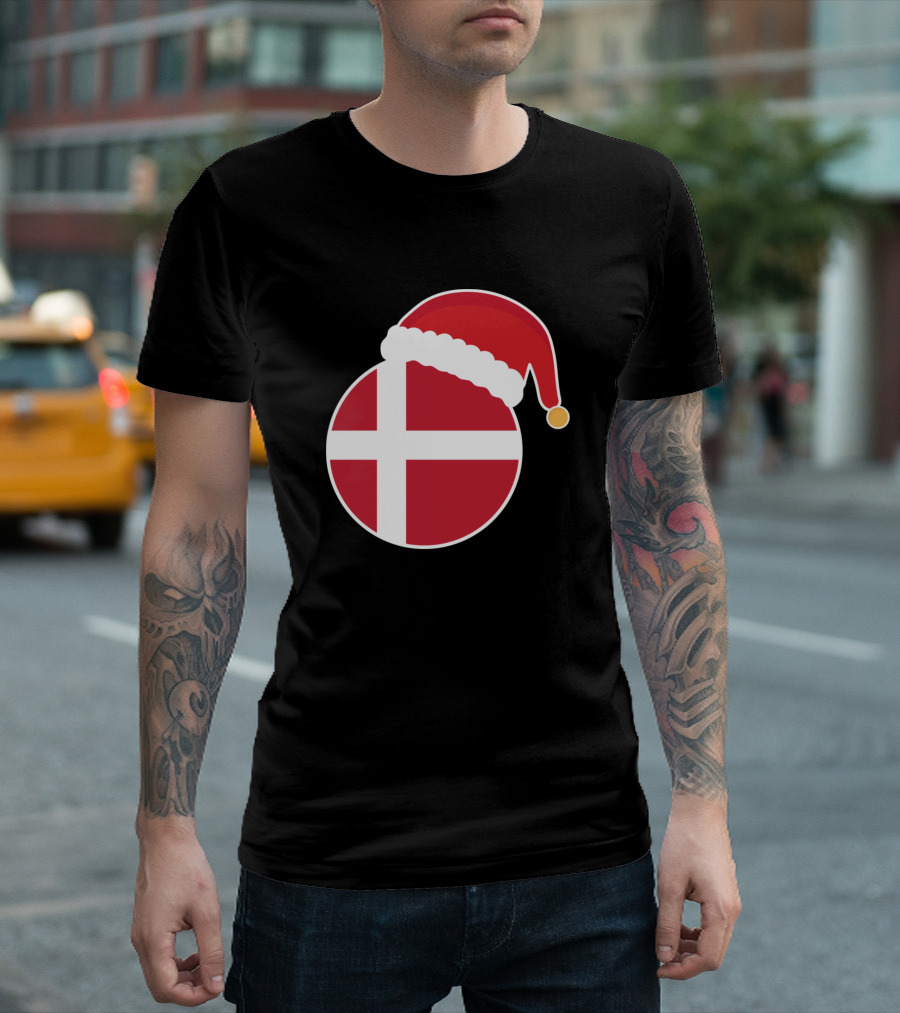 Denmark Flag Christmas Santa Hat T-Shirt