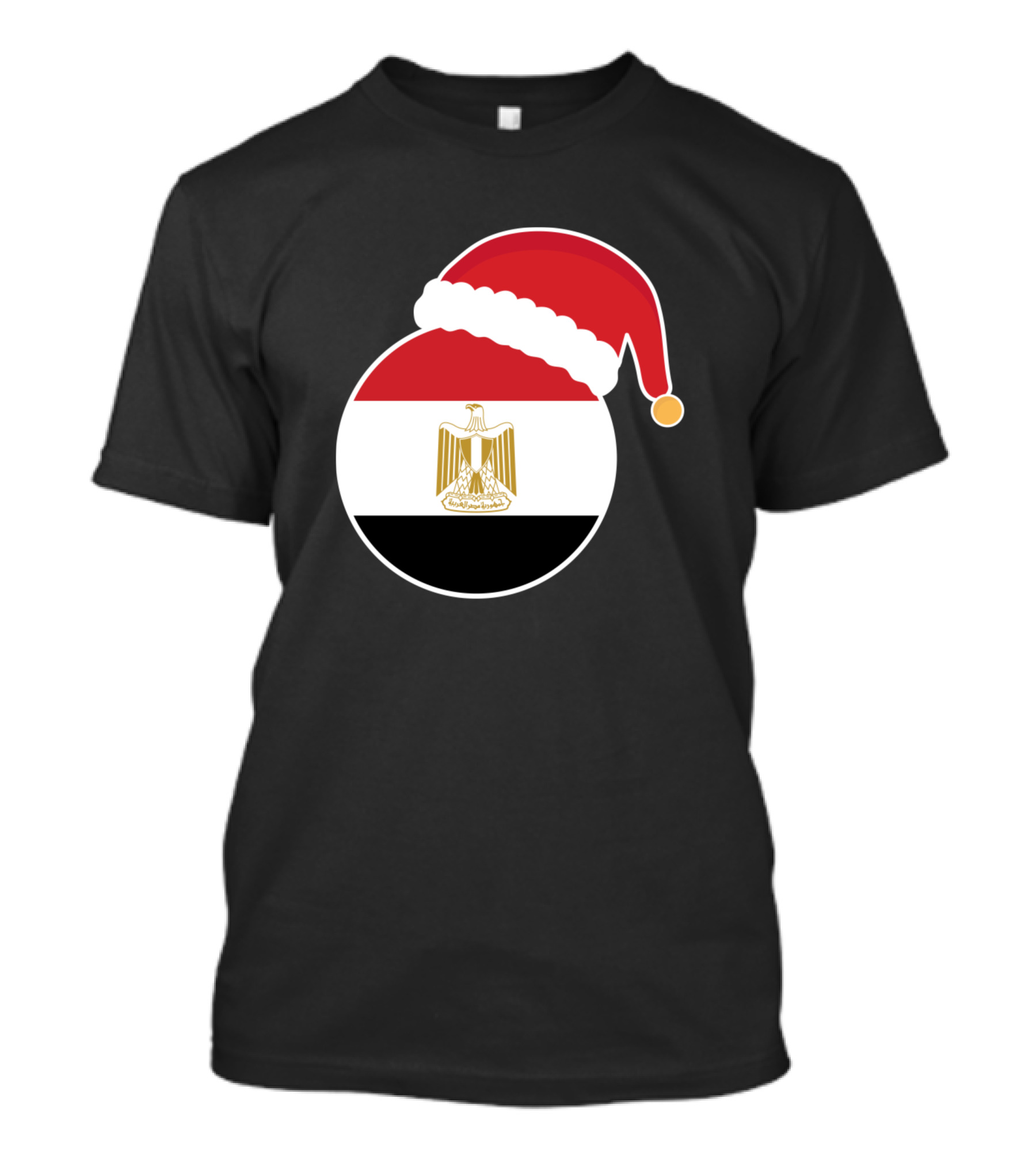 Egypt Flag With Santa Claus Hat Christmas T-Shirt