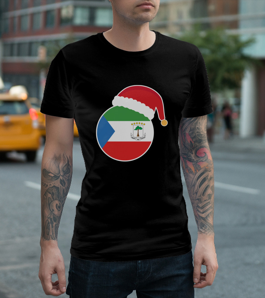 Equatorial Guinea Flag Christmas Santa Hat T-Shirt