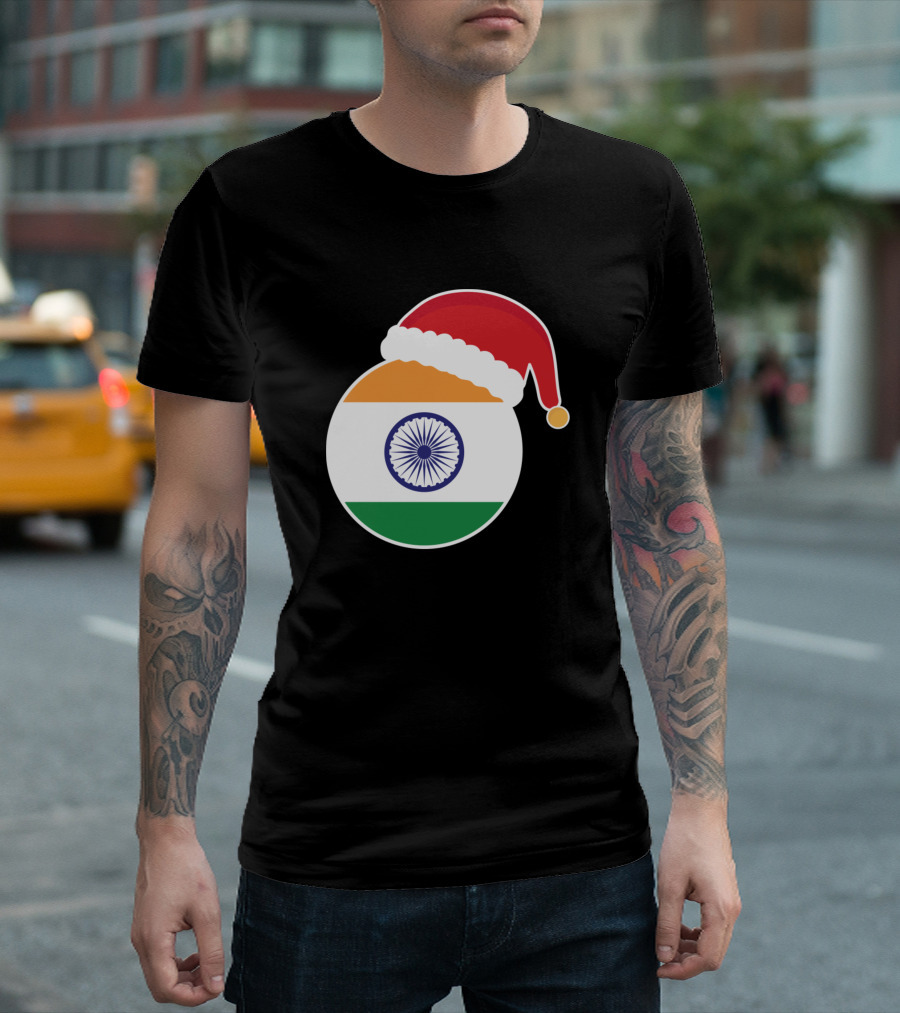 Christmas India Flag Santa Claus T-Shirt