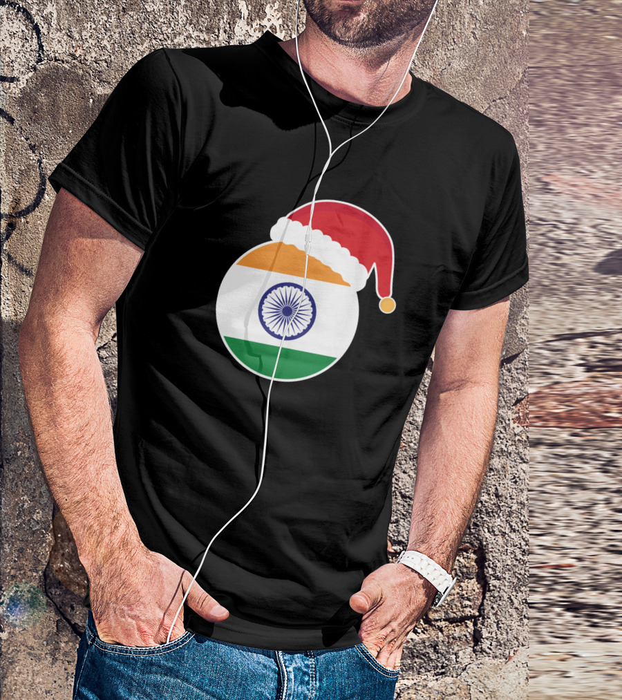 Christmas India Flag Santa Claus T-Shirt