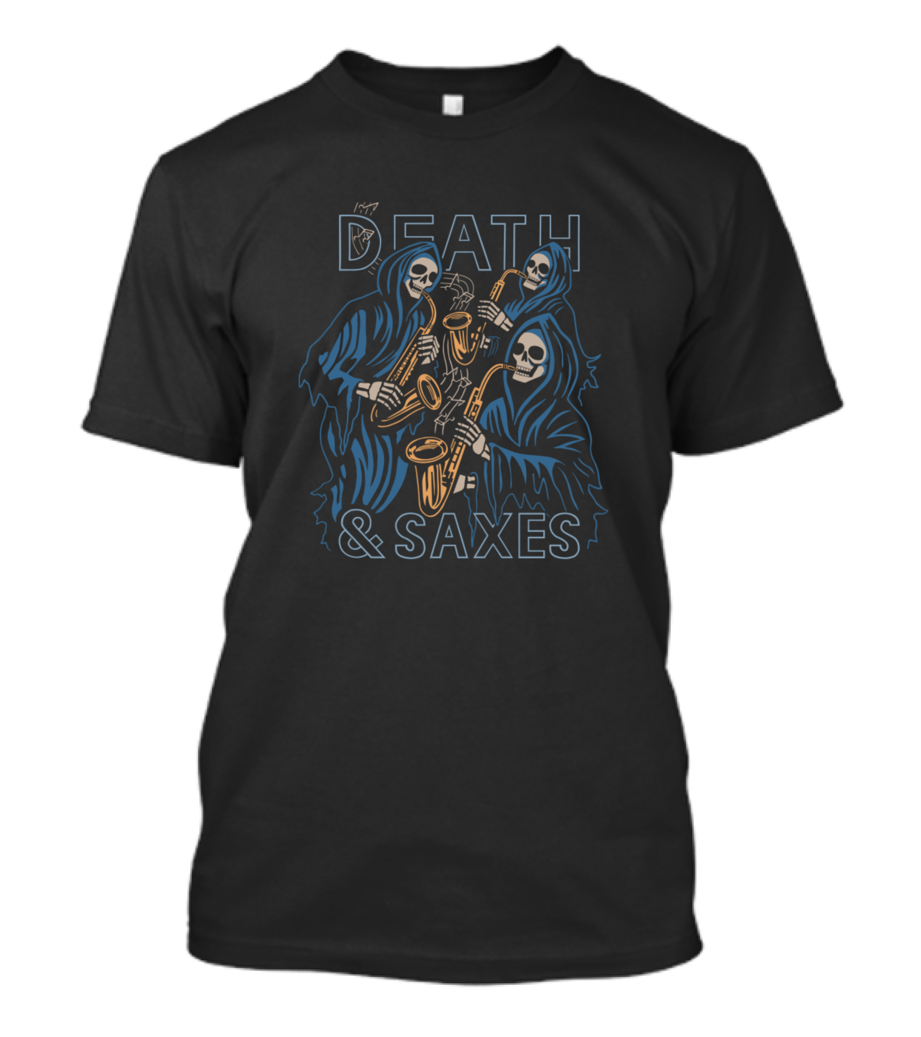 DEATH AND SAXES Skeletons Playing Jazz T-Shirt