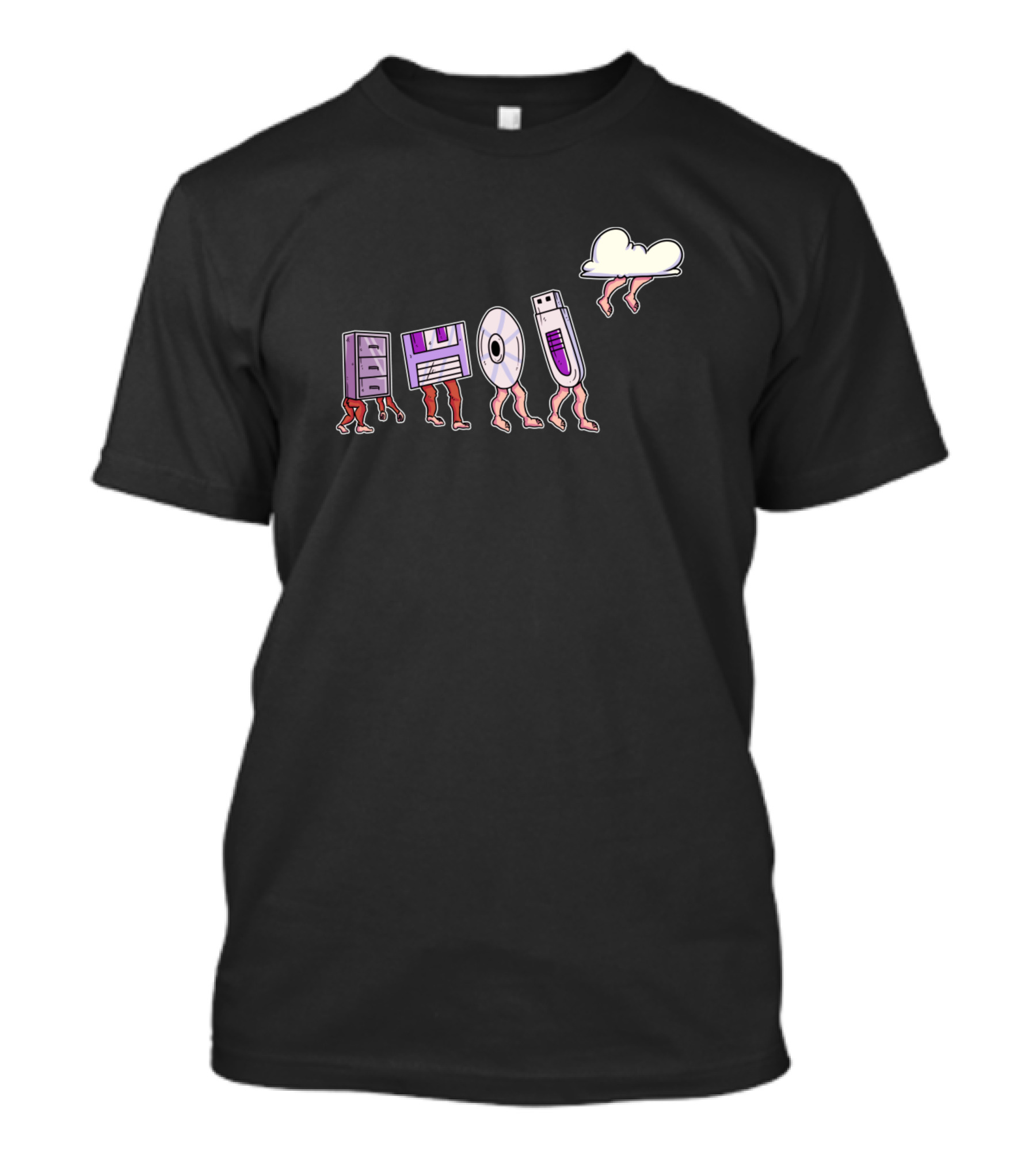 Evolution Der Datenträger Wolke Geschenk R Developer T-Shirt