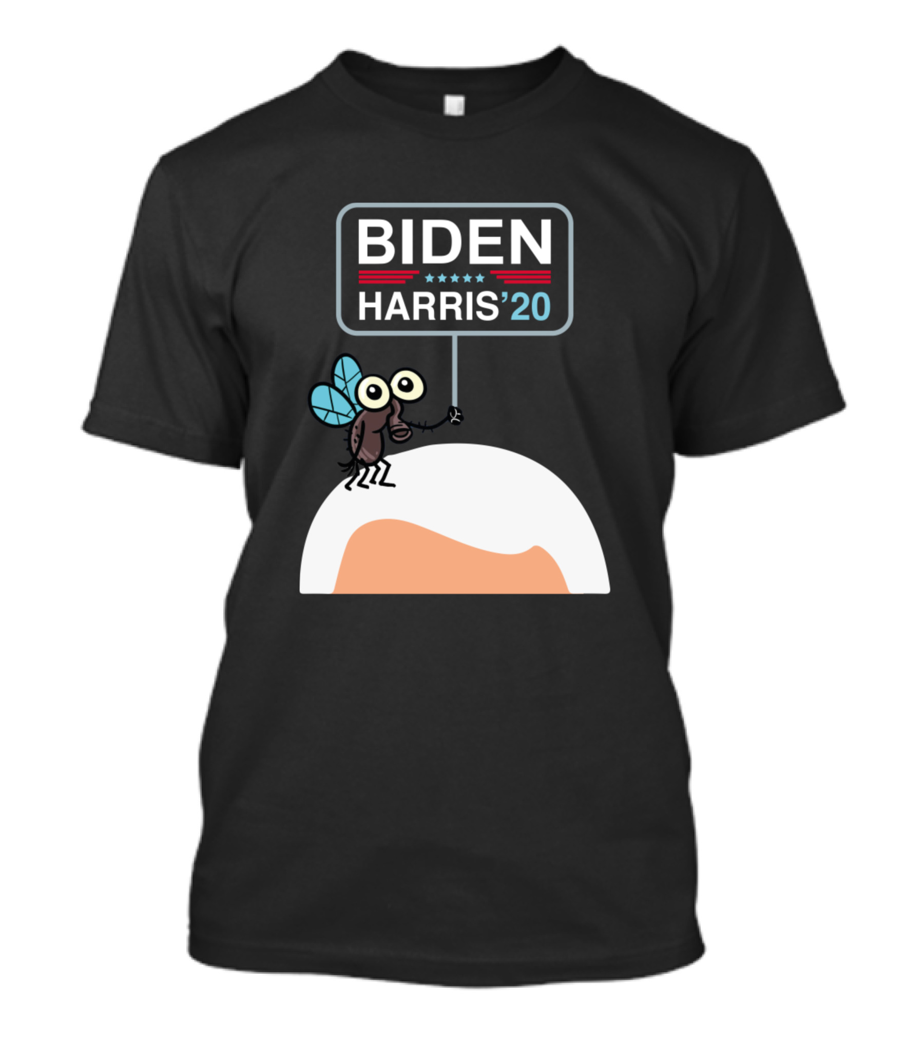 Biden Harris '20 Debate Fly On Mike Pence's Head T-Shirt