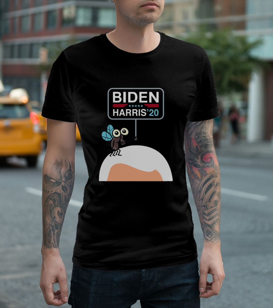 Biden Harris '20 Debate Fly On Mike Pence's Head T-Shirt