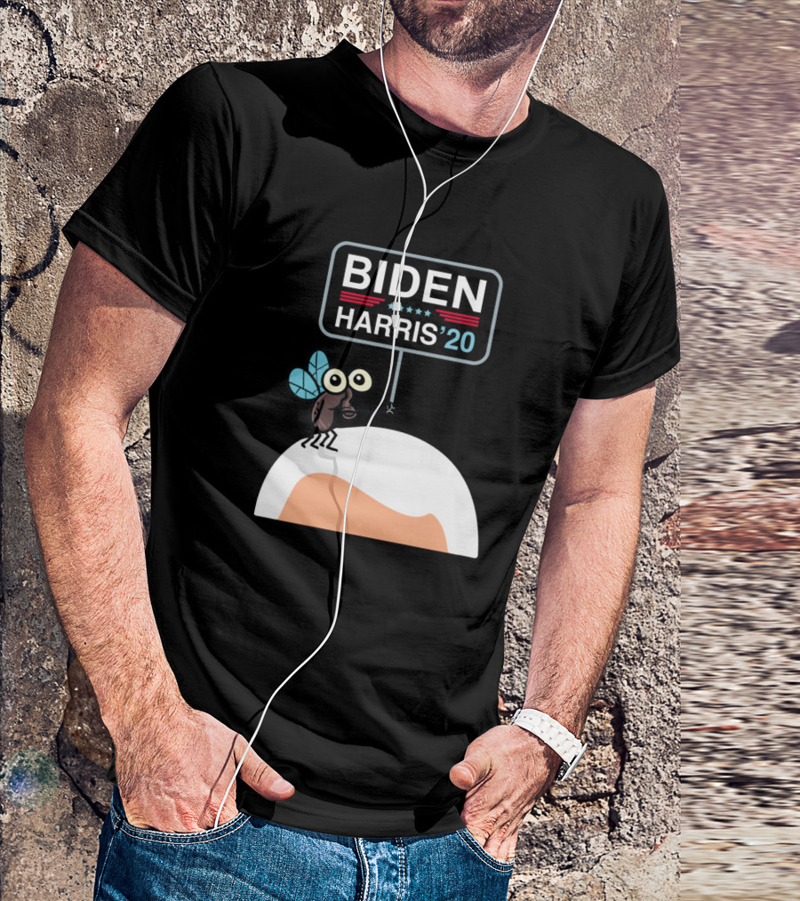 Biden Harris '20 Debate Fly On Mike Pence's Head T-Shirt
