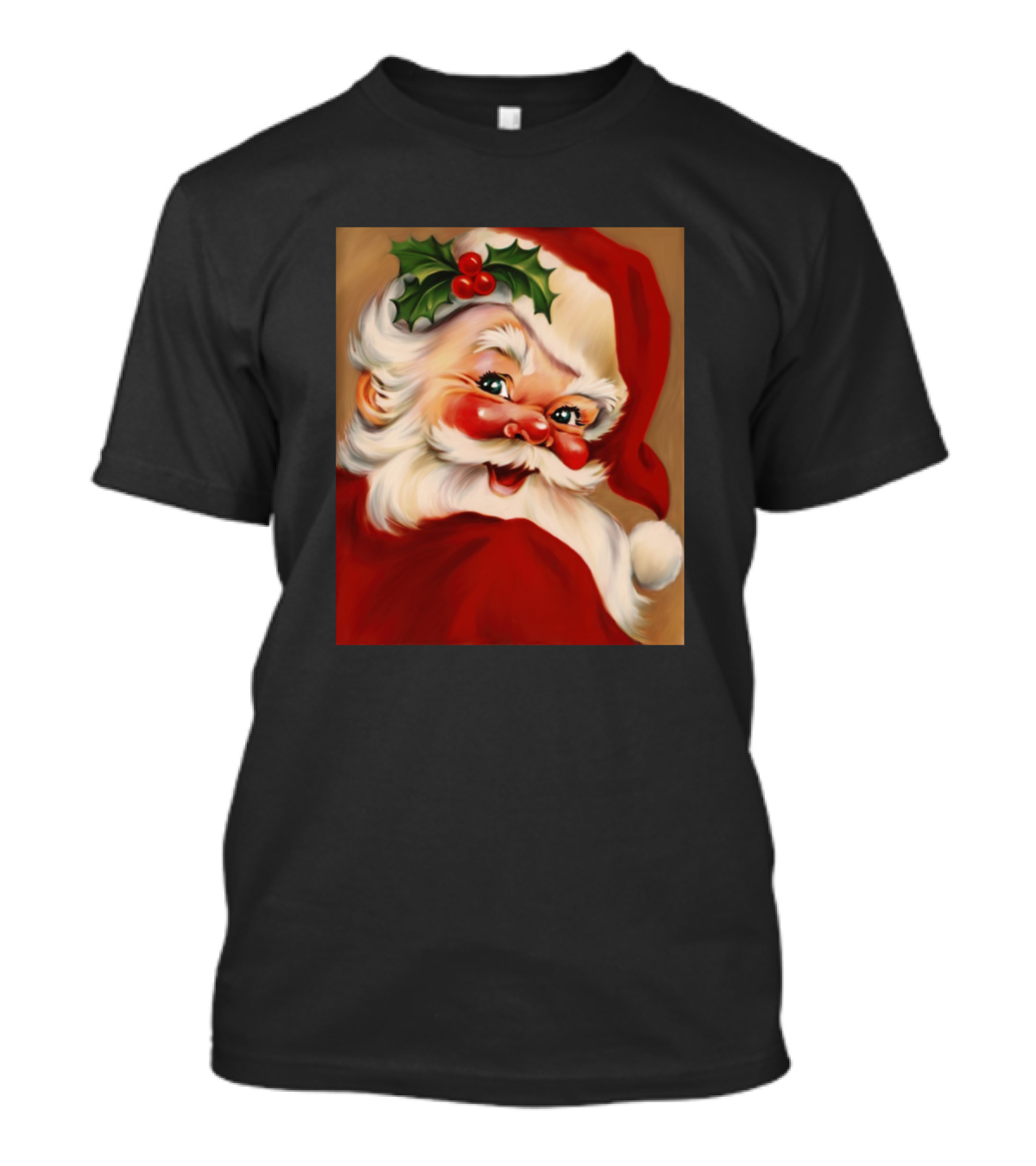 Golden Vintage Holly Jolly Santa Claus T-Shirt