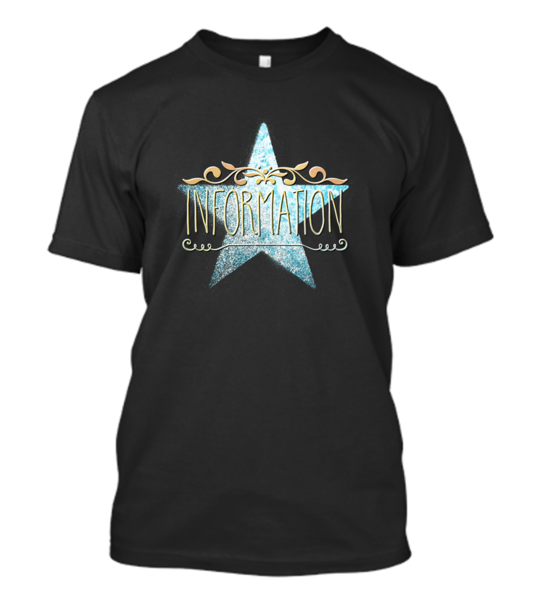 INFORMATION Sparkle Star Typography T-Shirt