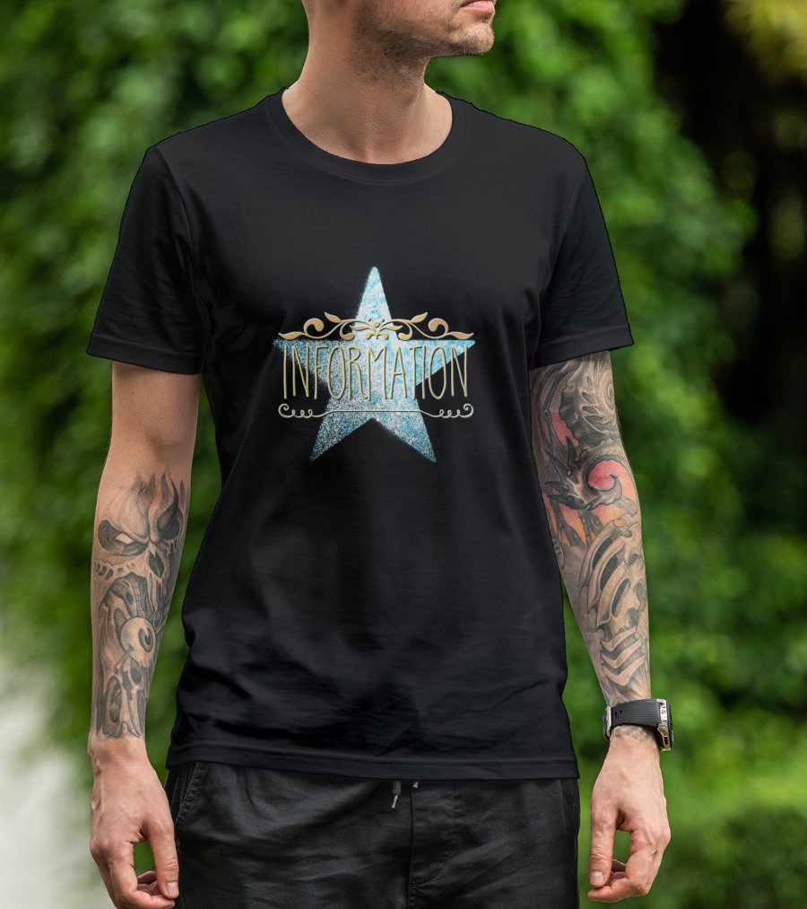INFORMATION Sparkle Star Typography T-Shirt