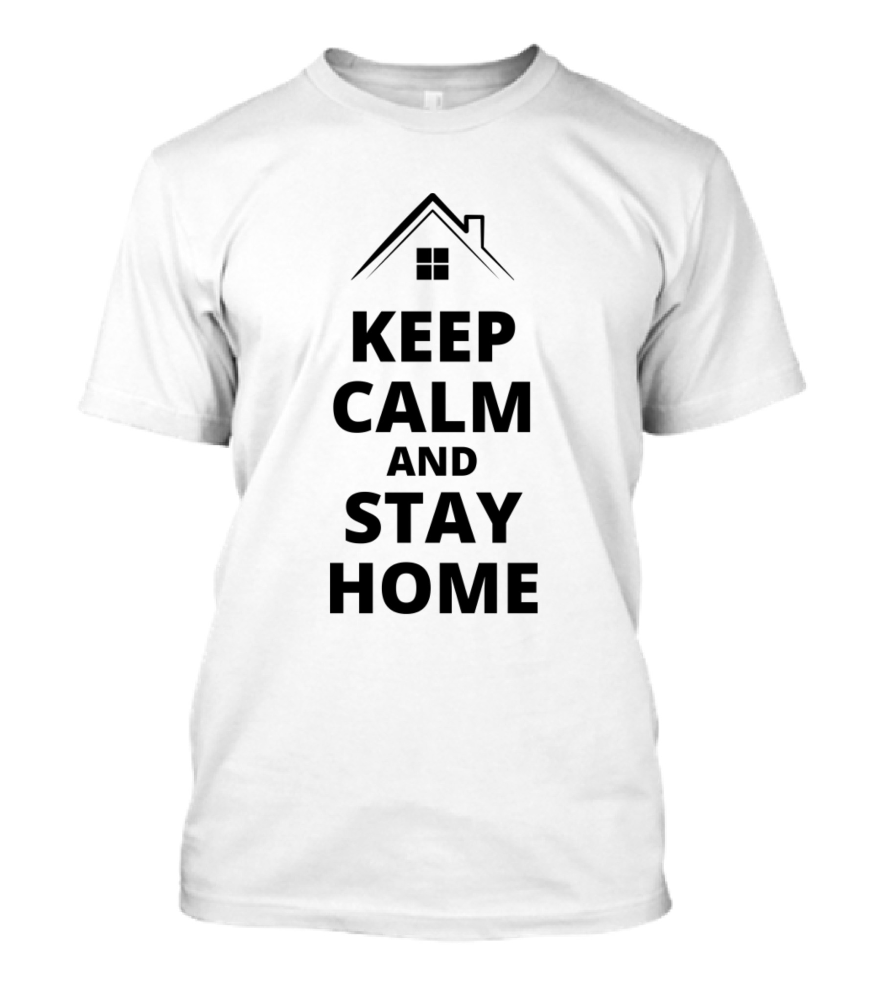 Keep Calm And Stay Home House Icon Dark T-Shirt