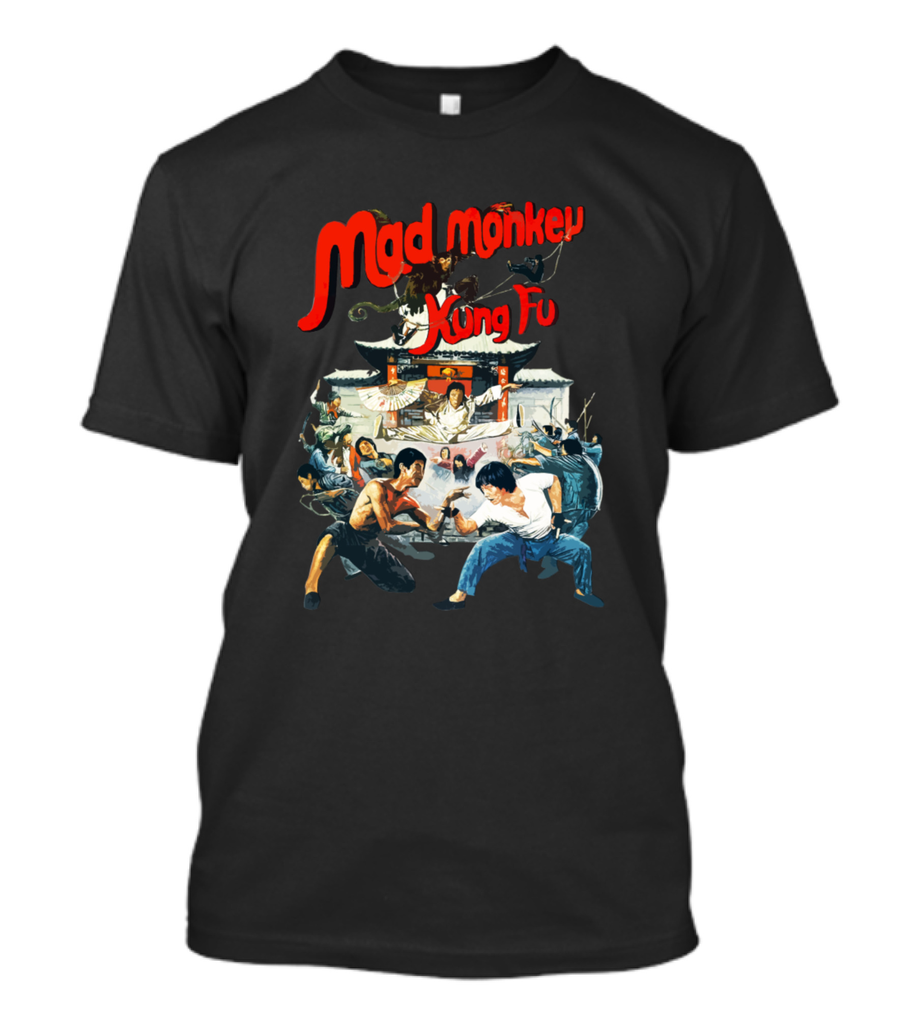 Mad Monkey Kung Fu Epic Battle Scene T-Shirt