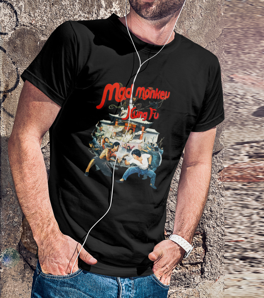 Mad Monkey Kung Fu Epic Battle Scene T-Shirt