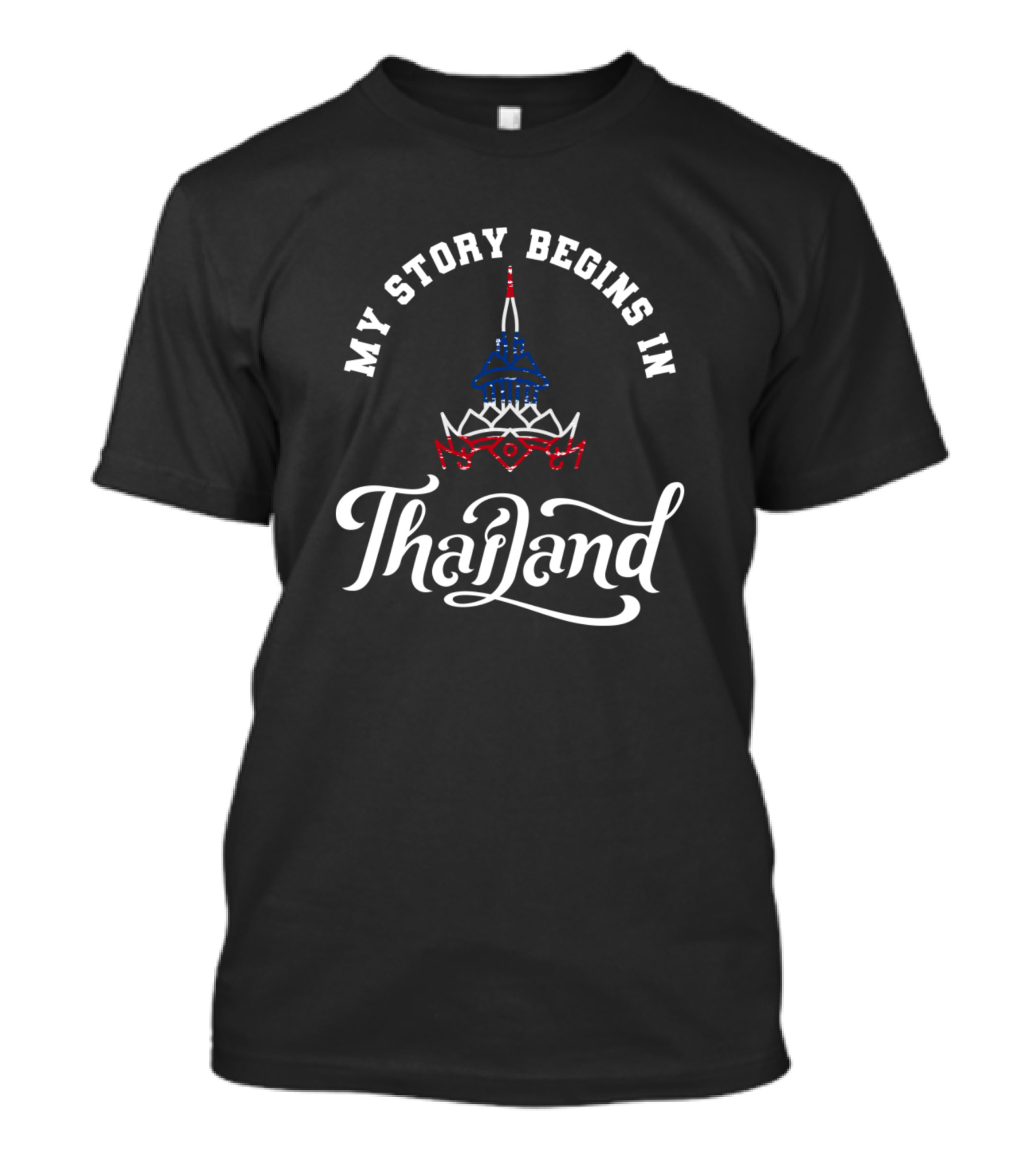 My Story Begins In Thailand Temple Thai Flag Colors T-Shirt