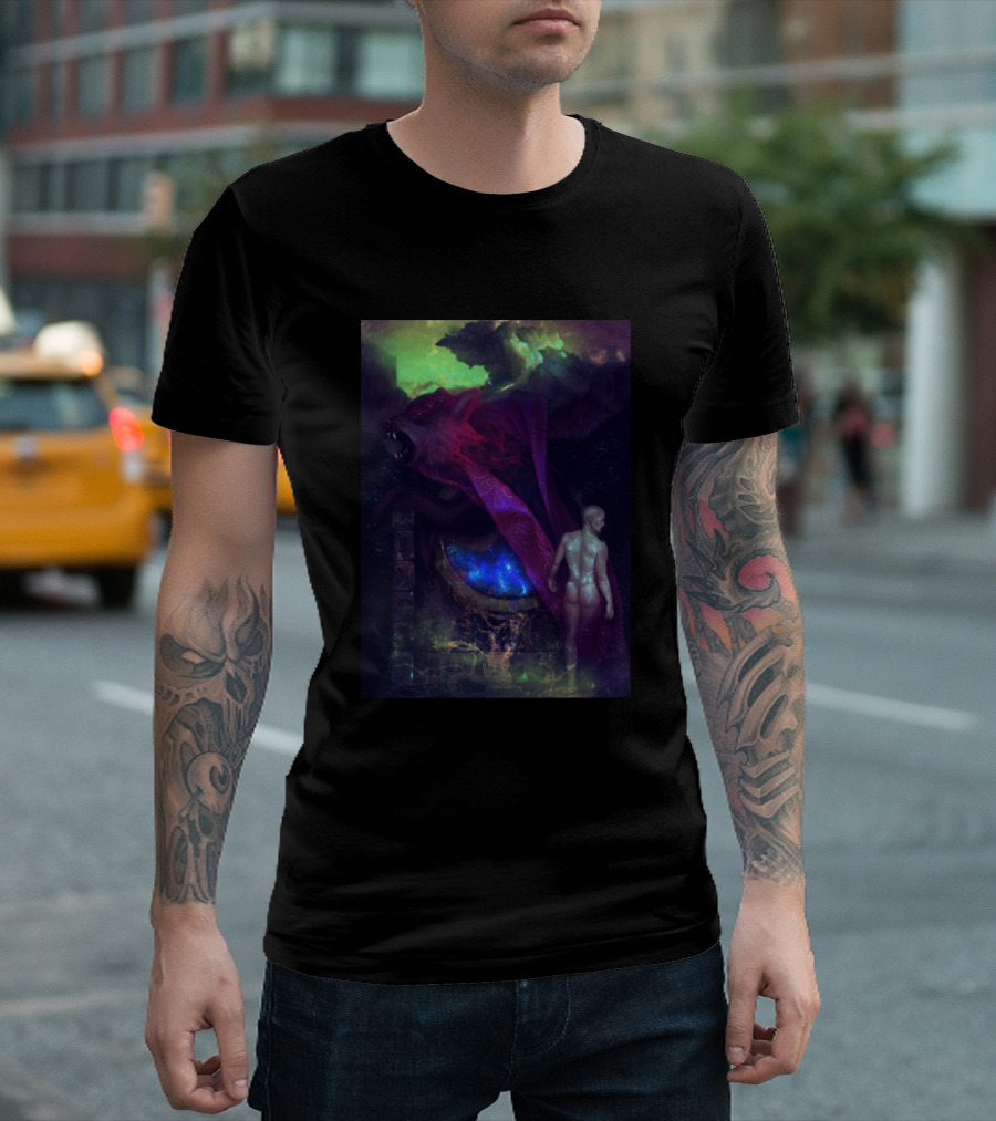 The Dread Wolf Lurking Behind Portal With Astral Warrior T-Shirt