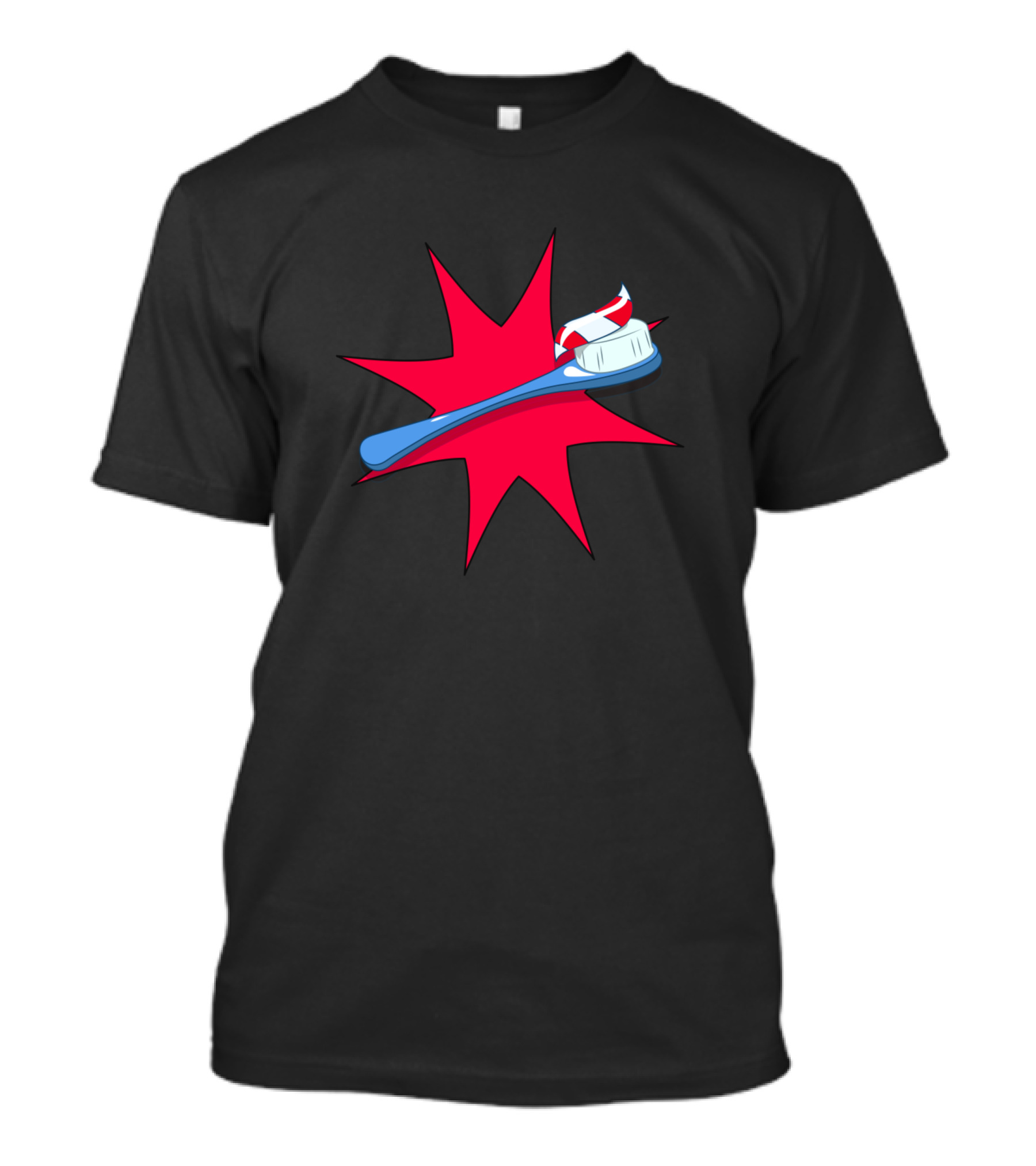 Toothbrush With Red Starburst T-Shirt