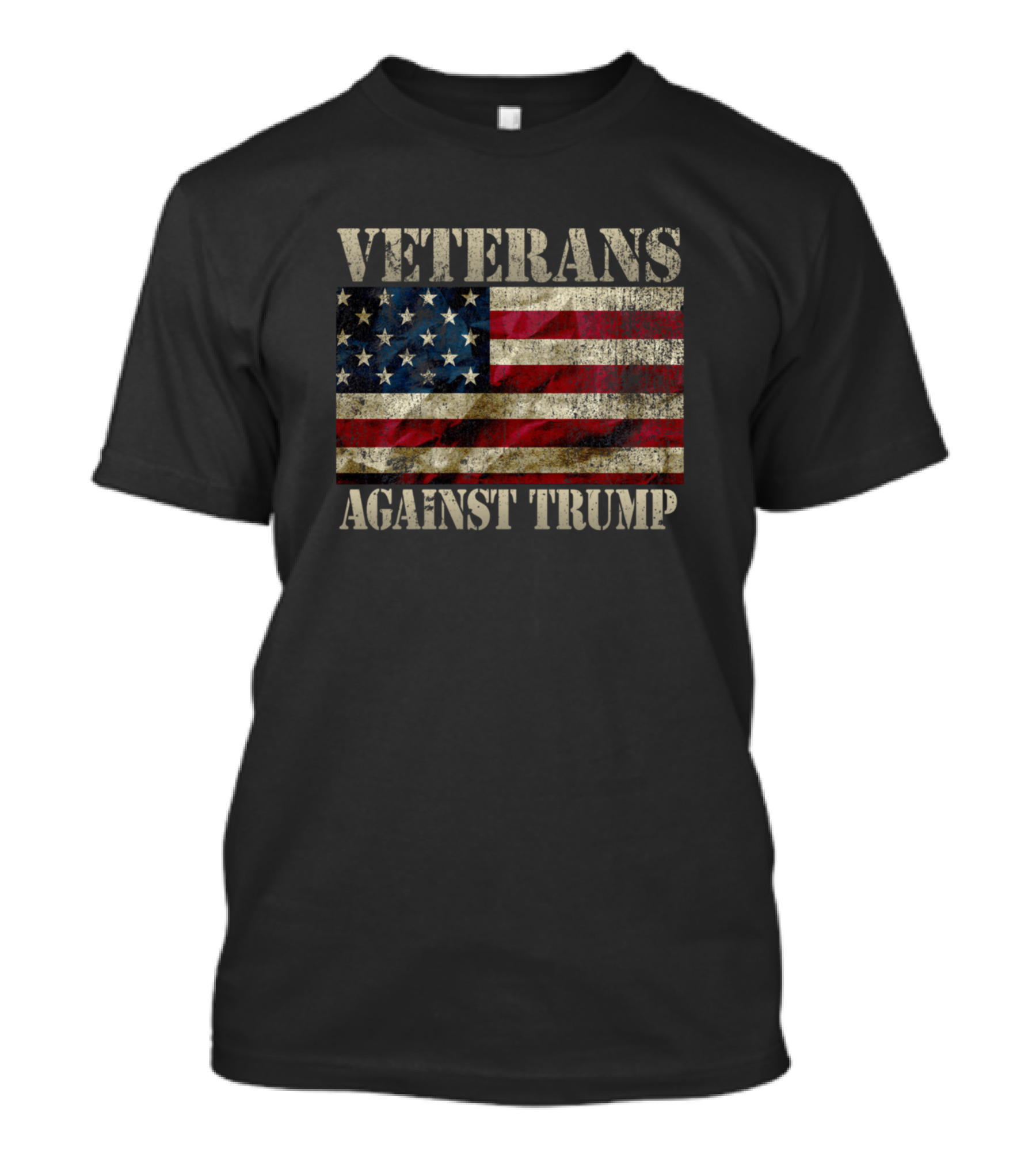 VINTAGE AMERICAN FLAG VETERANS AGAINST TRUMP T-Shirt