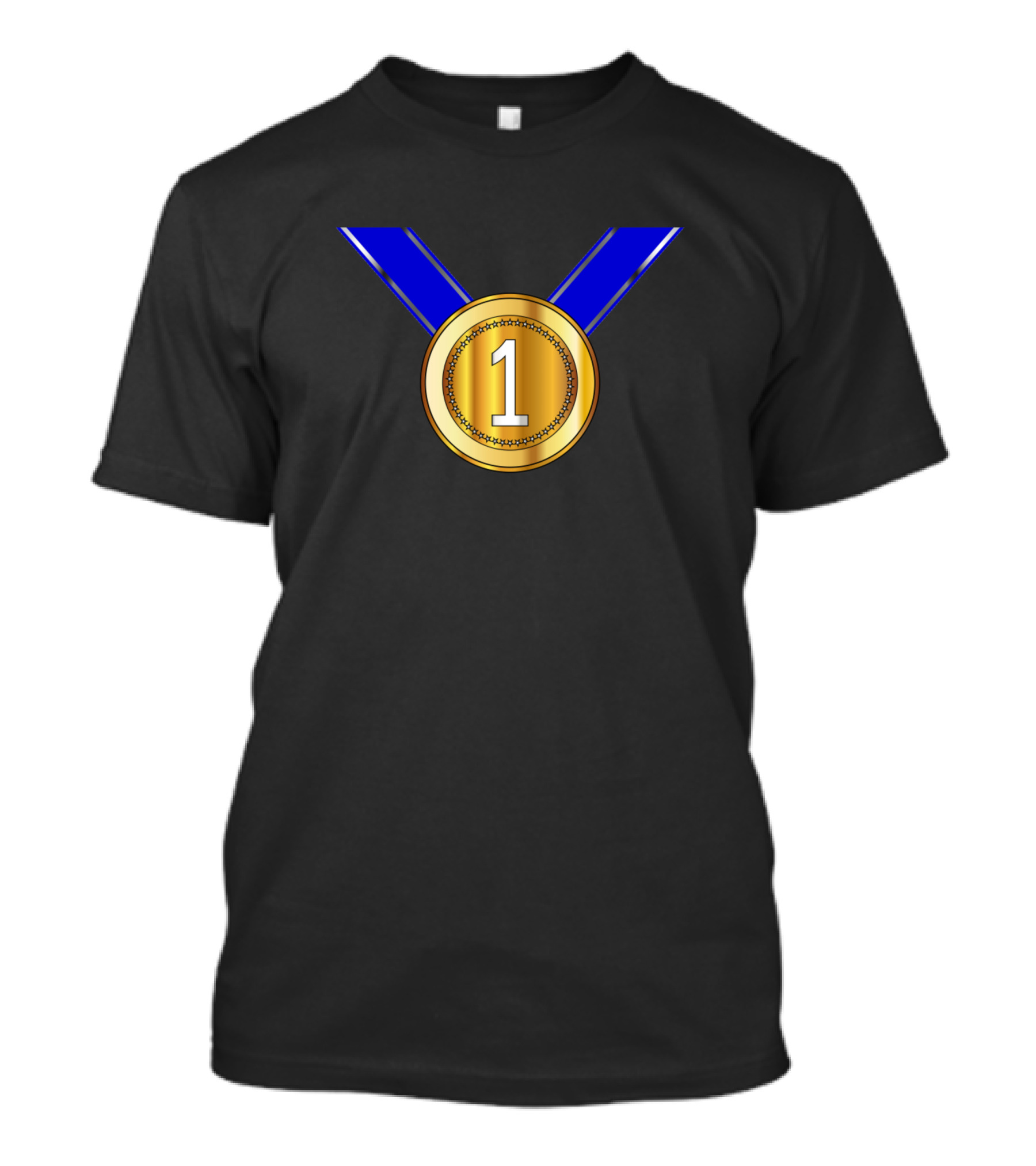 Winner Gold Medal Number One Blue T-Shirt