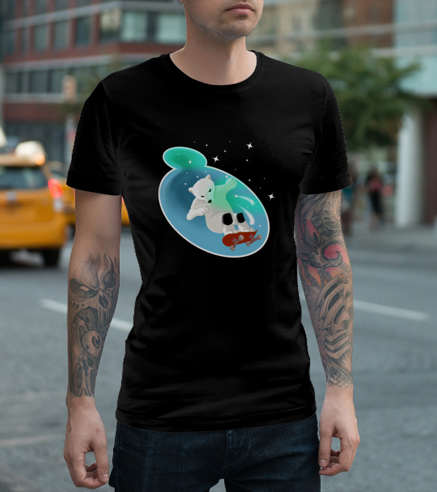 The Polar Bear Express Skateboarding Aurora Adventure T-Shirt
