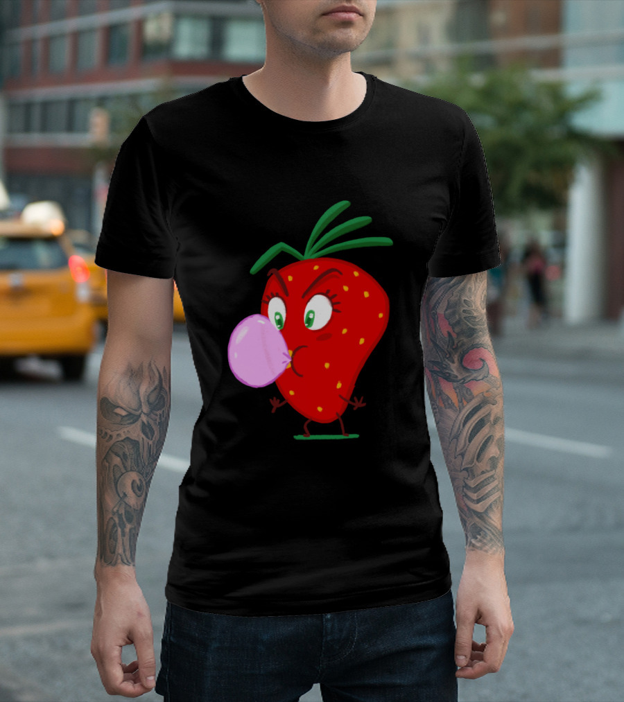 Blow Me Strawberry Bubblegum Cartoon T-Shirt